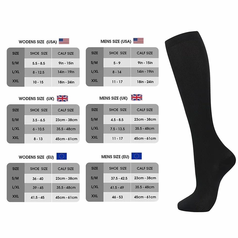 2/4/6/7 paires de chaussettes de compression pour hommes et femmes de 15 à 20 mm de titane sont les meilleurs articles sportifs et médicaux pour les infirmières de course, de vol et de voyage