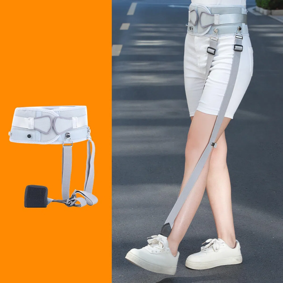 Aide à La Marche, Ceinture de Gait à Boucle avec Sangles de Jambe Détachables, Dispositif de Soutien pour laRééducation des Jambes, Aide au Lever pour Personnes Handicapées, pour Personnes âgées, L