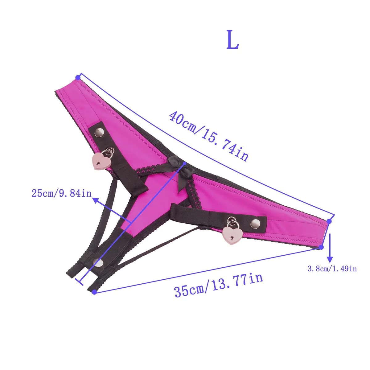Cage de chasteté auxiliaire pour hommes, Sissy Chastity Panties à utiliser avec le clip pénis Cock Cage et l'anneau pénis, ceinture de chasteté SM jouets sexuels pour hommes (Pink+Lock,L)