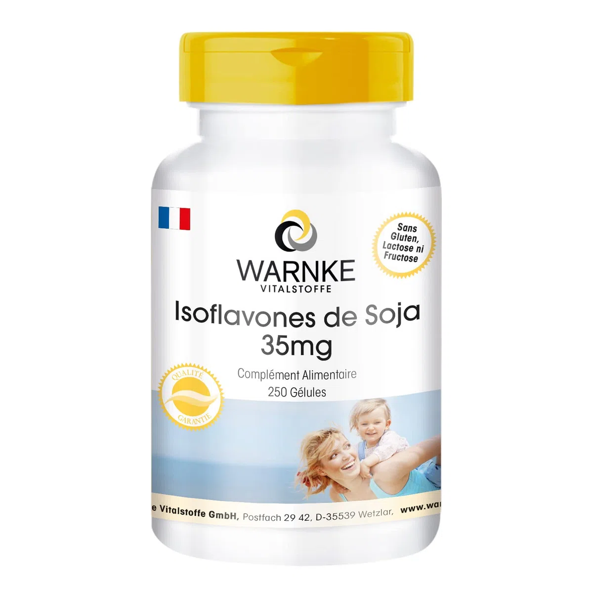 Isoflavones de Soja 35 mg - 250 gélules - Avec vitamine E | Warnke Vitalstoffe - Qualité des pharmacies allemandes