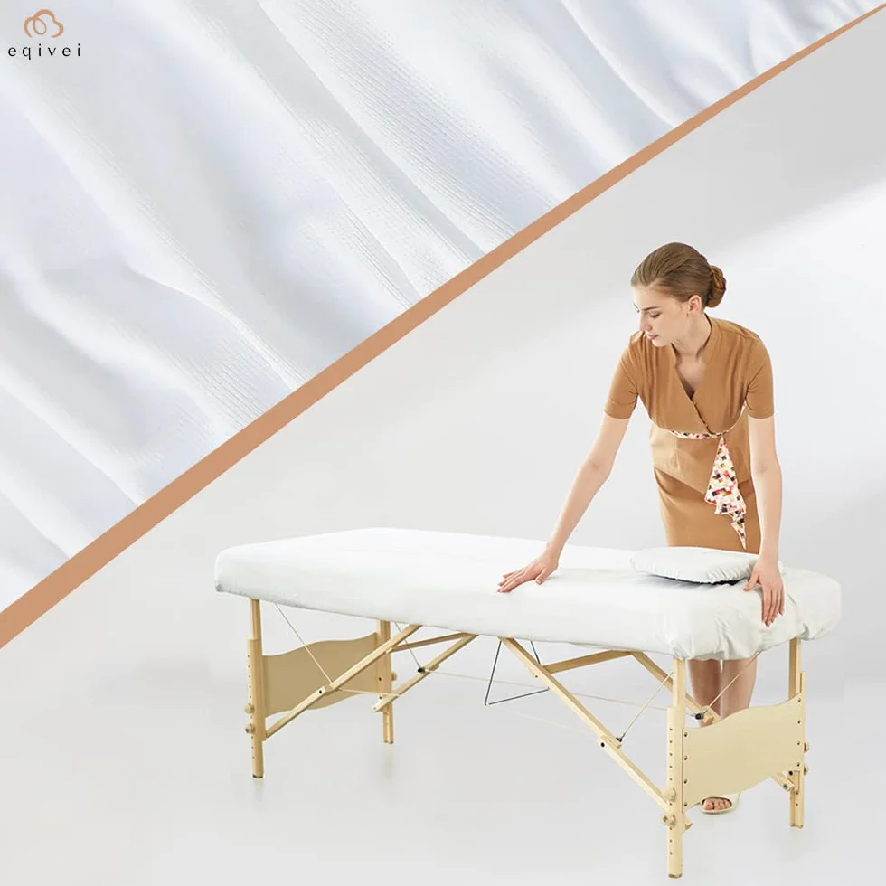 Lot de 2 Housse Table Massage Lavables, Eqivei drap housse table de massage Imperméables, Résistantes à l'huile Housses de Protection pour lit de Massage 80 x 190 x 12 cm