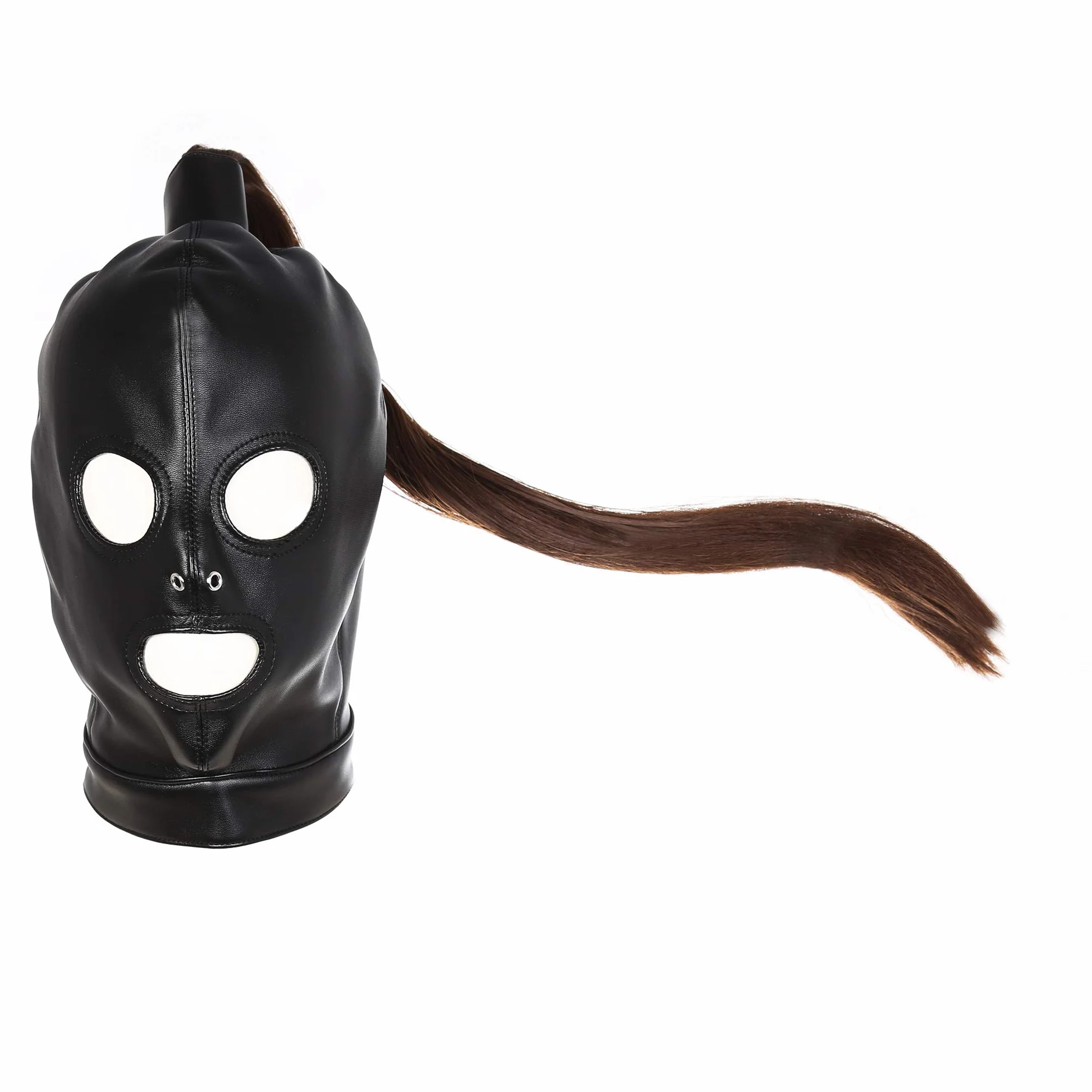 SXOVO Cagoule BDSM Masque avec Perruque Accessoires de Jeu Sexy SM pour Cosplay Esclave et Maître Fétiche Retenue et Bondage Sex Toýs pour Femme Homme Couple (für BDSM königin)