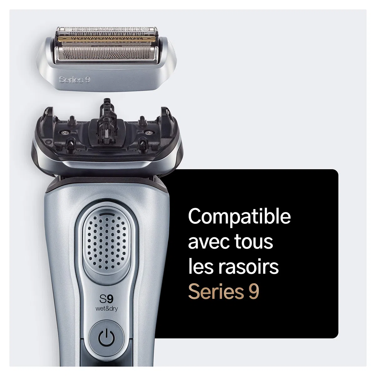 BRAUN Pièce de Rechange pour Rasoir 92S Compatible avec les Rasoirs Series 9 Argenté