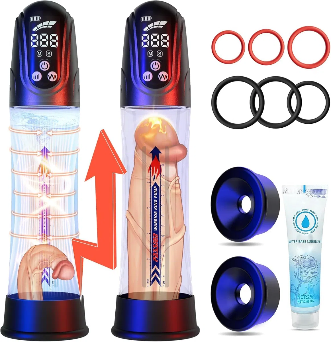 Pompe à Pénis pour Homme Sex – Pompes d'extension de pénis avec 4 pression et 4 modes de succion pour hommes le massage par aspiration, IPX7 wasserdicht Vakuum pumpe pompe pénis