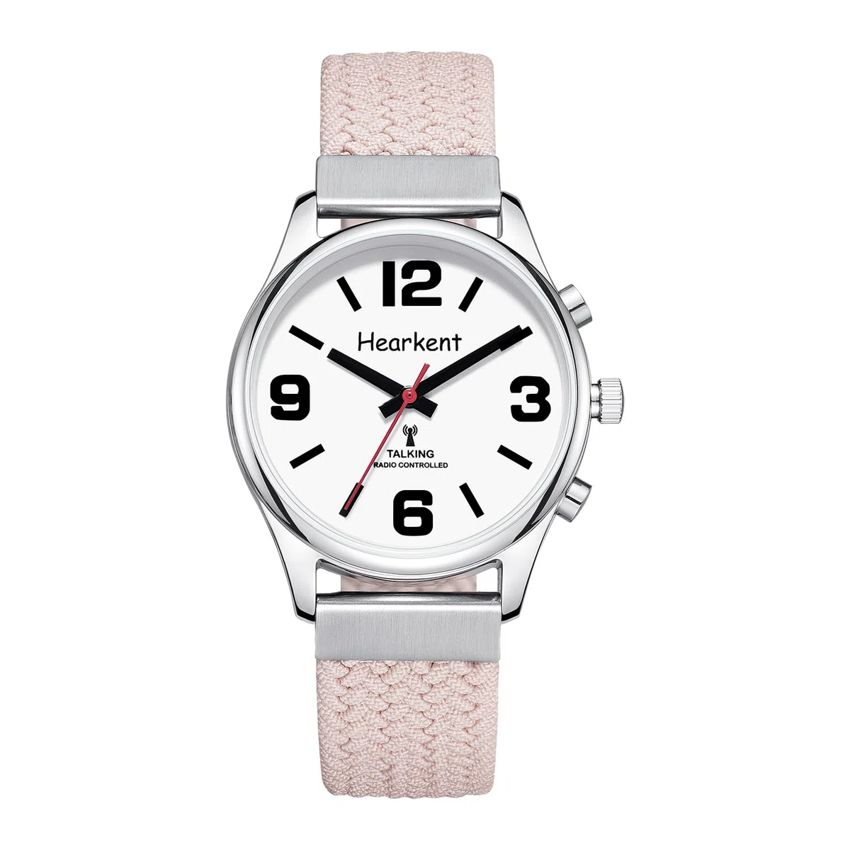 Hearkent Montre Parlante pour Aveugle Francais Femme Grands Chiffres | Voix Française Claire Heure, Date, Alarme, Rappel Médicaments pour Personnes Âgées, Sangle en Nylon Réglable