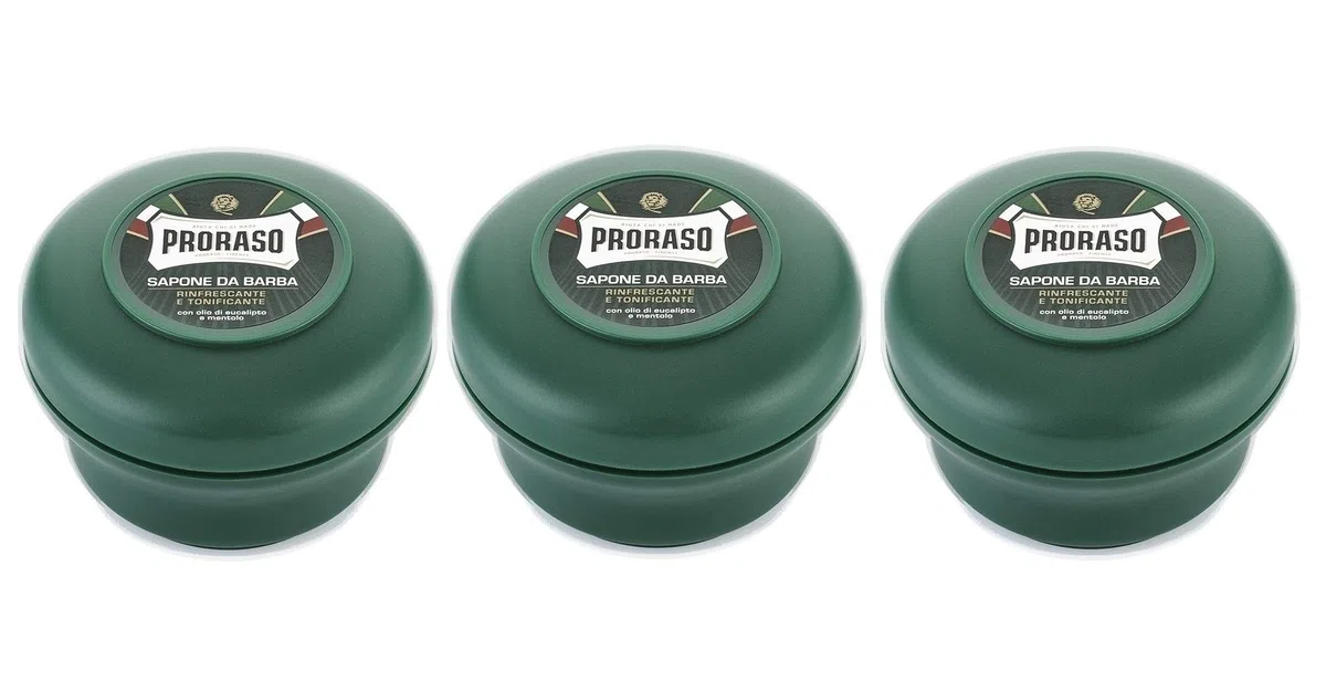 Lot de 3 savons à raser Proraso - 150 ml - Avec huile d'eucalyptus et menthol italien
