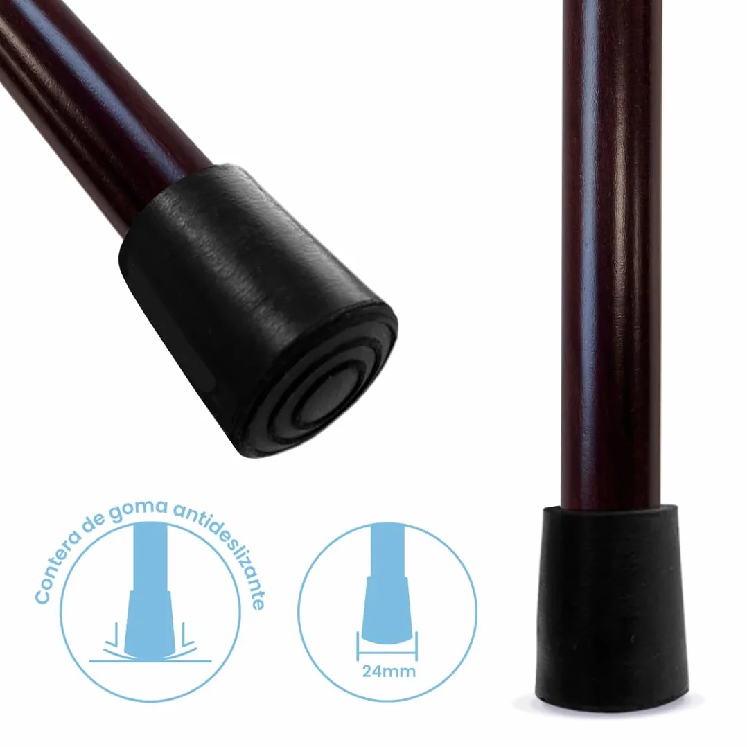 Flexor - Canne de Marche élégante | Poignée Ergonomique méthacrylate Grise | Résistante et légère | Artisanat Bois Durable | Confort Quotidien, Brun, Bois
