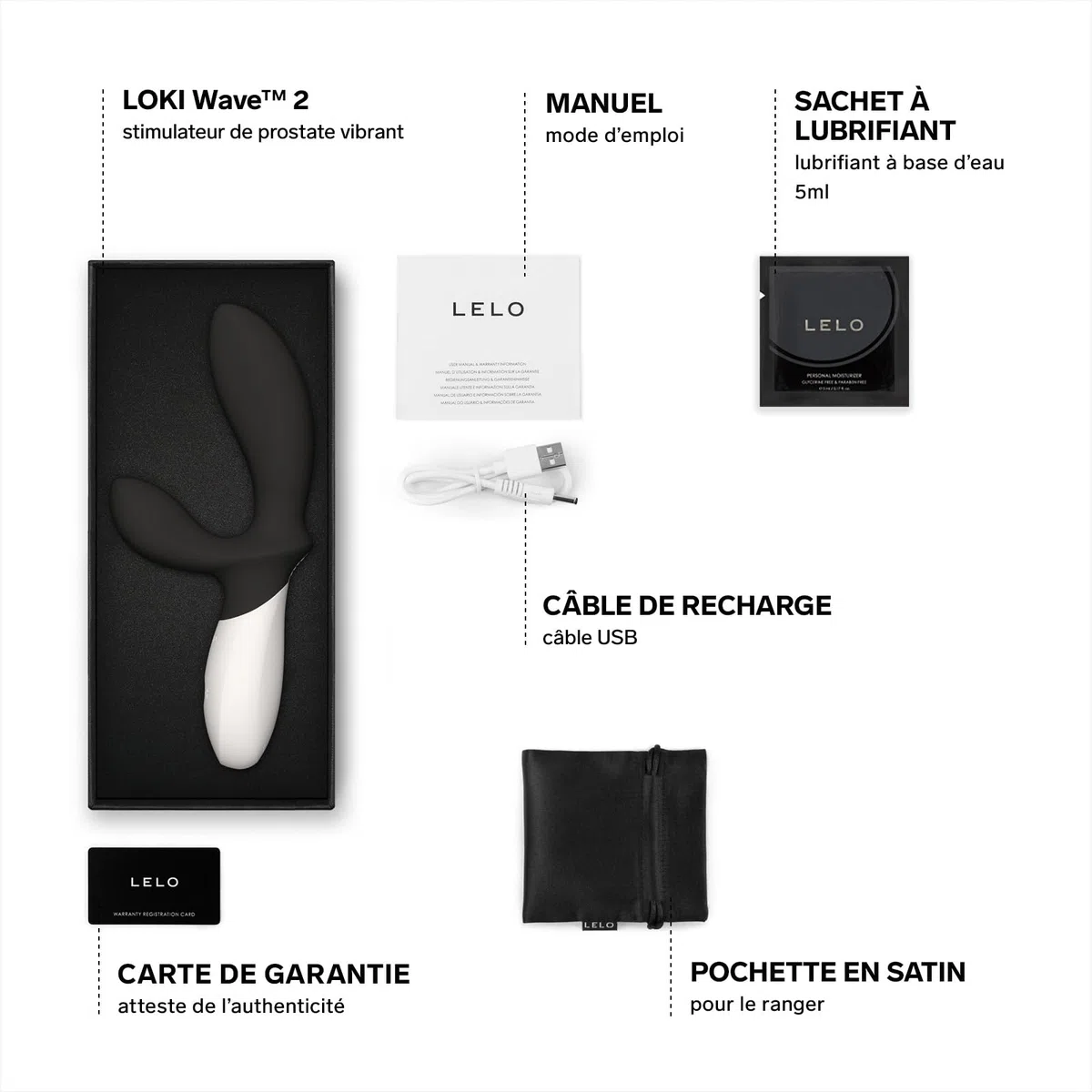 LELO LOKI Wave 2, Masseur Prostate, Sextoy Homme, Vibromasseurs pour Homme, étanche avec 12 modes de plaisir, Black