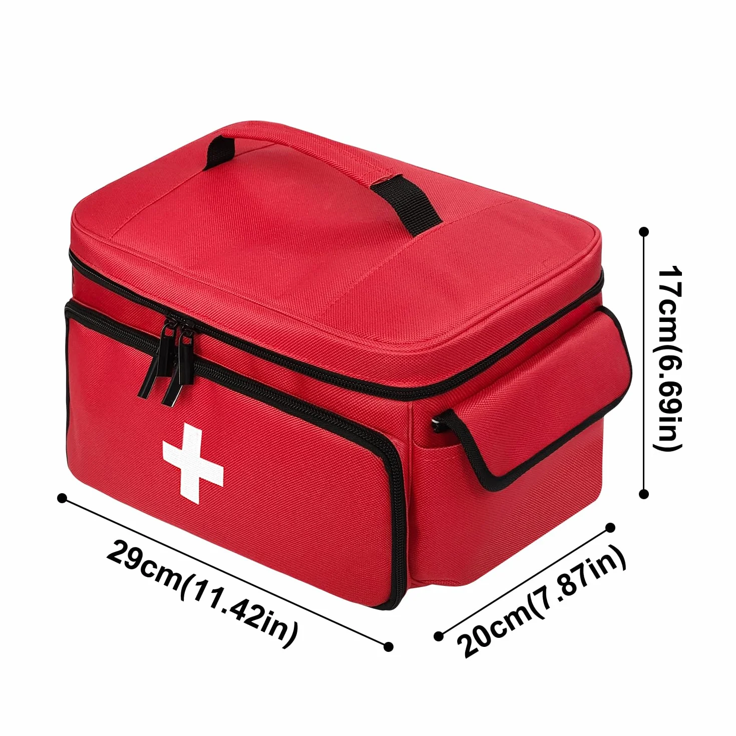 Boczif Trousse de Secours Vide Étanche, First Aid Kit Vide pour infirmière, Grande Sac de Médecine, Trousse de Secours Convient pour la Maison, Pharmacie, Voyage, Hôpital (Rouge)