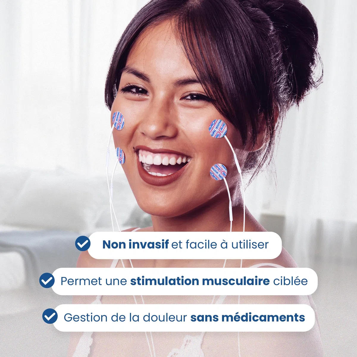 TensCare Électrodes Rondes TENS & EMS 25 mm – Lot de 30 | Électrodes 25 mm à haute adhérence, réutilisables jusqu'à 20 fois, pour appareils TENS et EMS compatibles