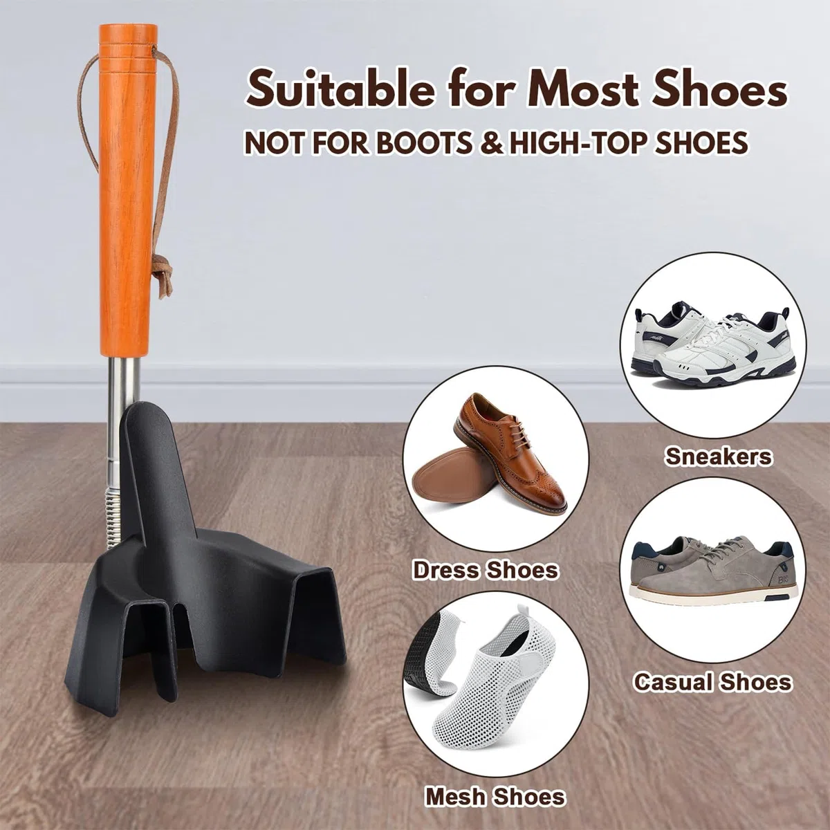 Corne De Chaussure À Longue Poignée - Toothorn Télescopique Réglable Pour Les Seniors Et Les Adultes, Horn Chaussure Stick Walking | Corne De Chaussure Étendue, Aide À Chaussures Portables, Assista