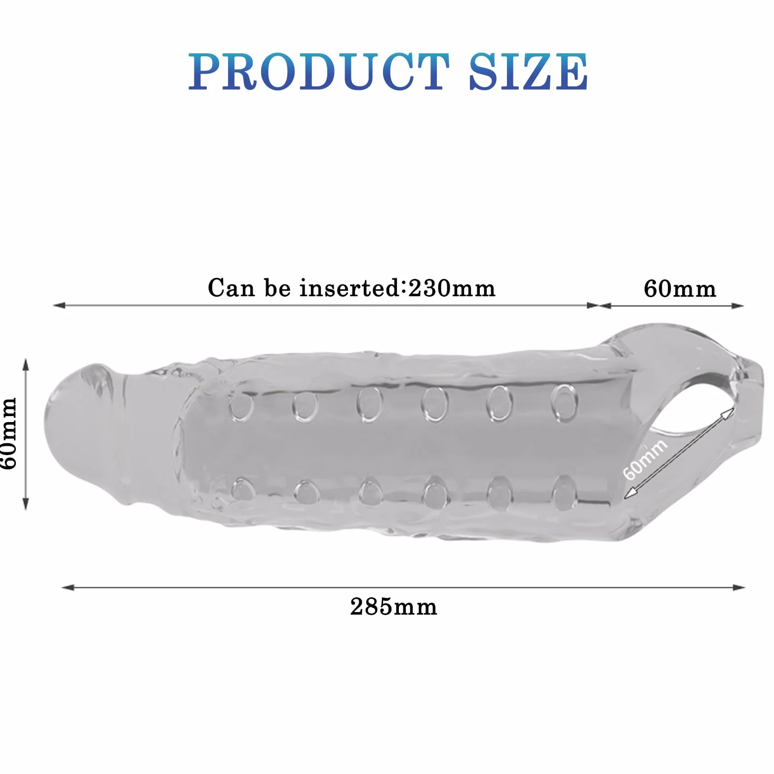 BDSMYEE Gaine de Pénis de 28 CM pour Homme, Extension du pénis avec Anneau Testiculaire Gaine Penien Réaliste Masturbateur Jouets Sexuels pour Couples (Transparent)