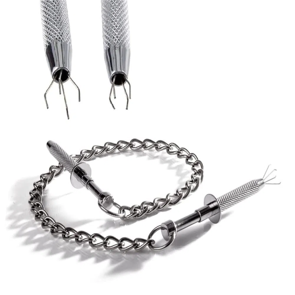 Pinces à tétons sexuelles avec chaîne en métal pour BDSM érotique SM Sex Toys Couples Extrême Acier Pince à tétons avec chaîne