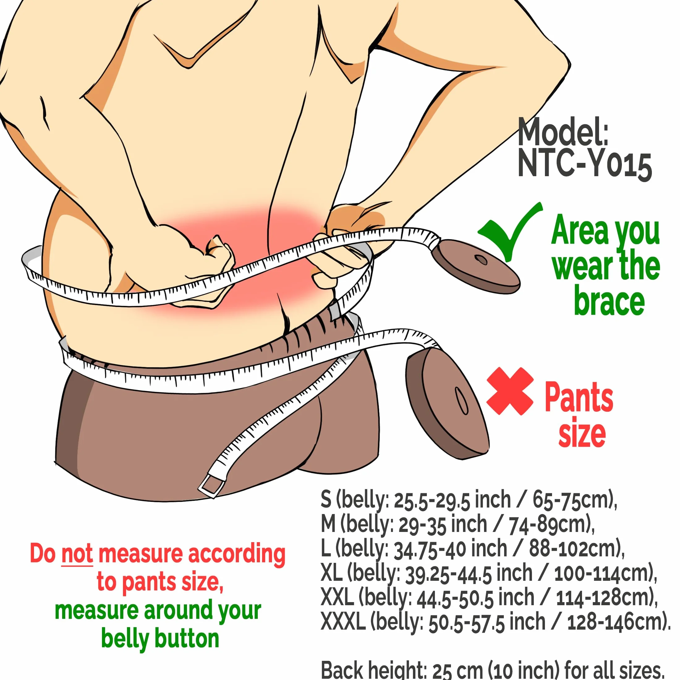 NEOtech Care Ceinture lombaire avec sangles de compression doubles - Support bas du dos EXTRA-LARGE (25CM de haut) - Bande soutien posture (Couleur charbon, Taille L)