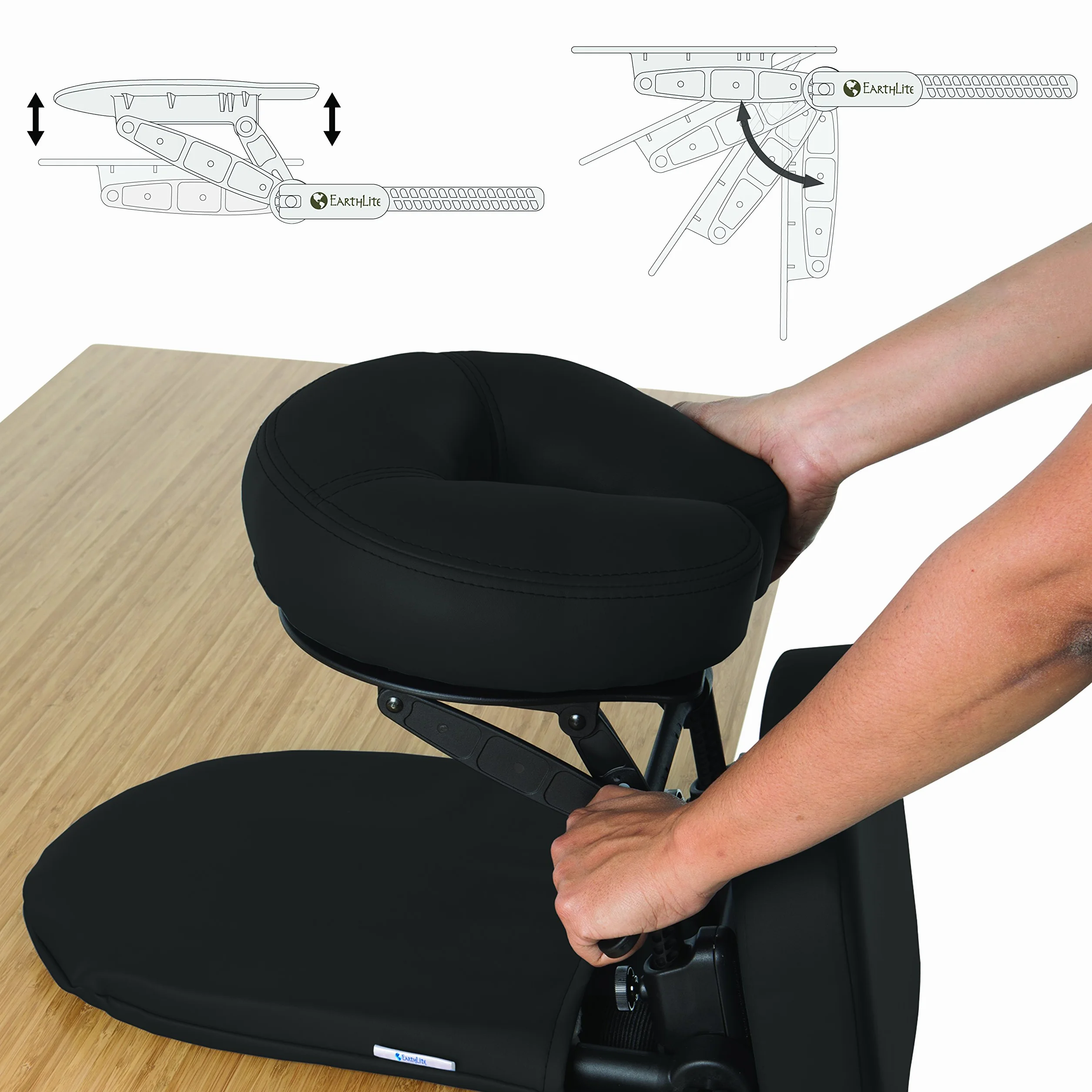 EARTHLITE Travelmate Accessoire pour table de massage - kit de massage têtière et dessus de table, équipement pour récupération post-vitrectomie