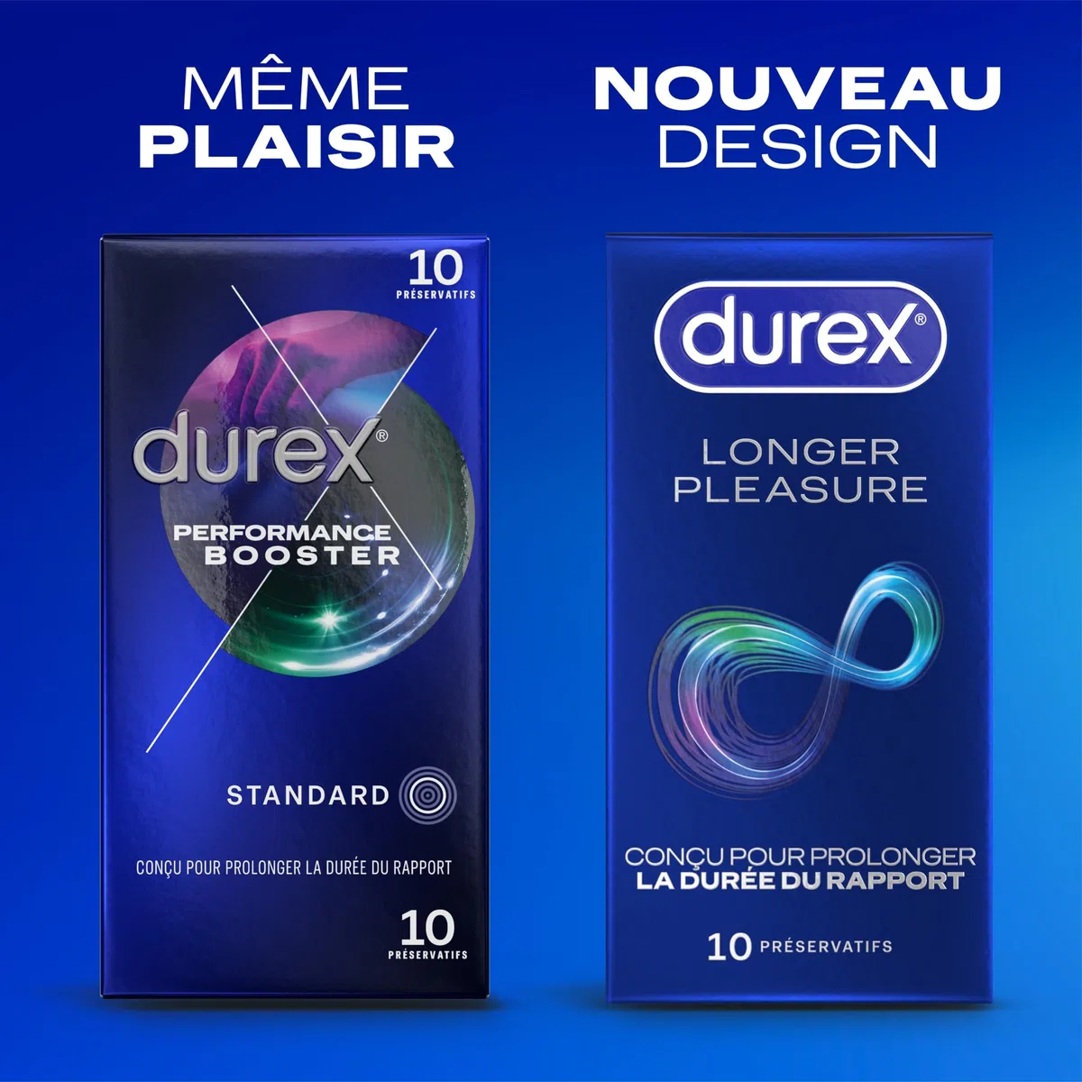 Durex- Lot de 3 boîtes de Préservatifs Performance Booster (30 Préservatifs Performance Booster/Le packaging peut varier Longer Pleasure)
