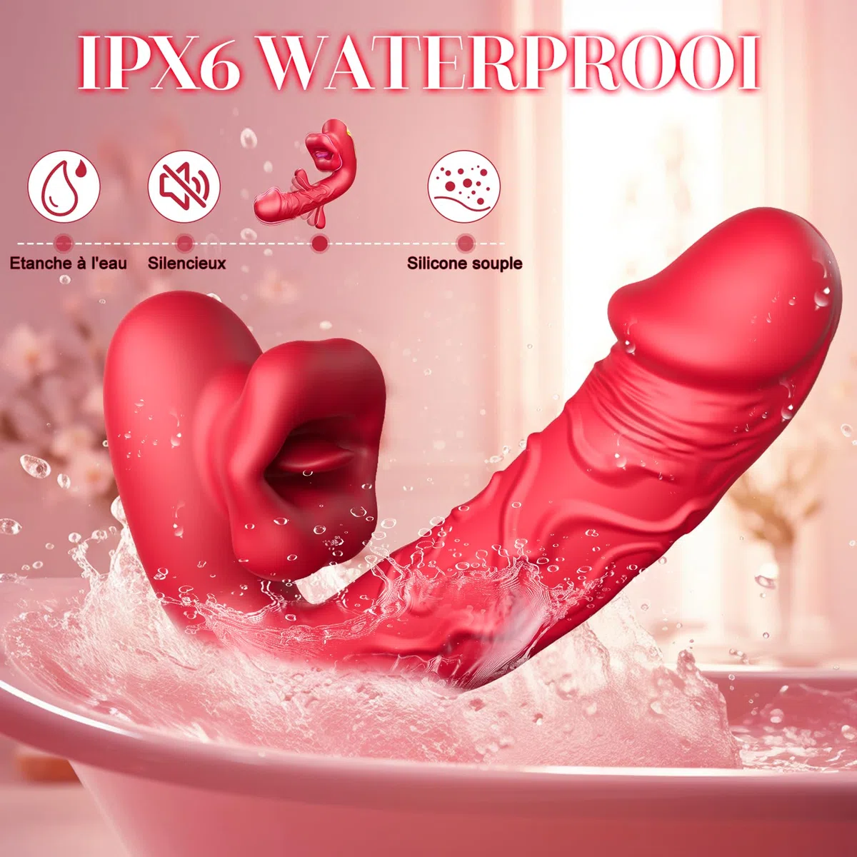 Vibromasseurs Feminin Sex Toýs Femme,4 IN 1 Gode Vibro-Masseur Sex Toys Vibromasseur Femme Clitoridien Puissant Avec 10 Battement & Léchage & Vibrations,Femme Vibrant Point G Stimulateur Clitoridien.