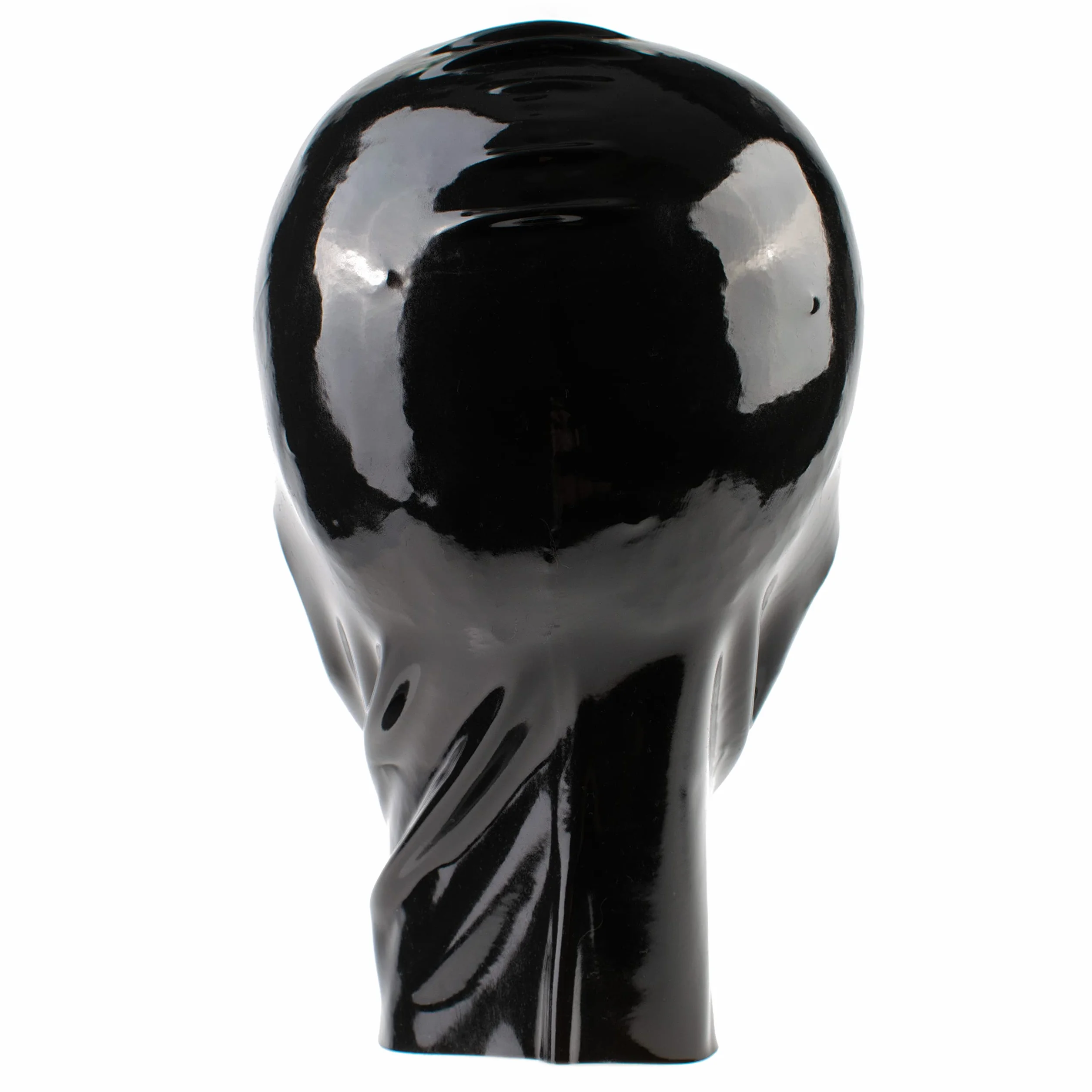 Masque en latex - Masque en latex à visage ouvert pour hommes et femmes noir 0.4mm S