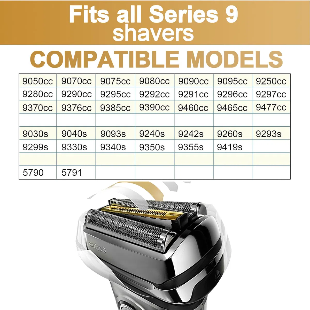 92S Grille Rasoir Serie 9, Tete de Rasoir Serie 9 Tête de Rasoir électrique pour Séries 9 Compatible avec 9290cc, 9291cc, 9370cc, 9293s, 9385cc, 9390cc, 9330s, 9296cc