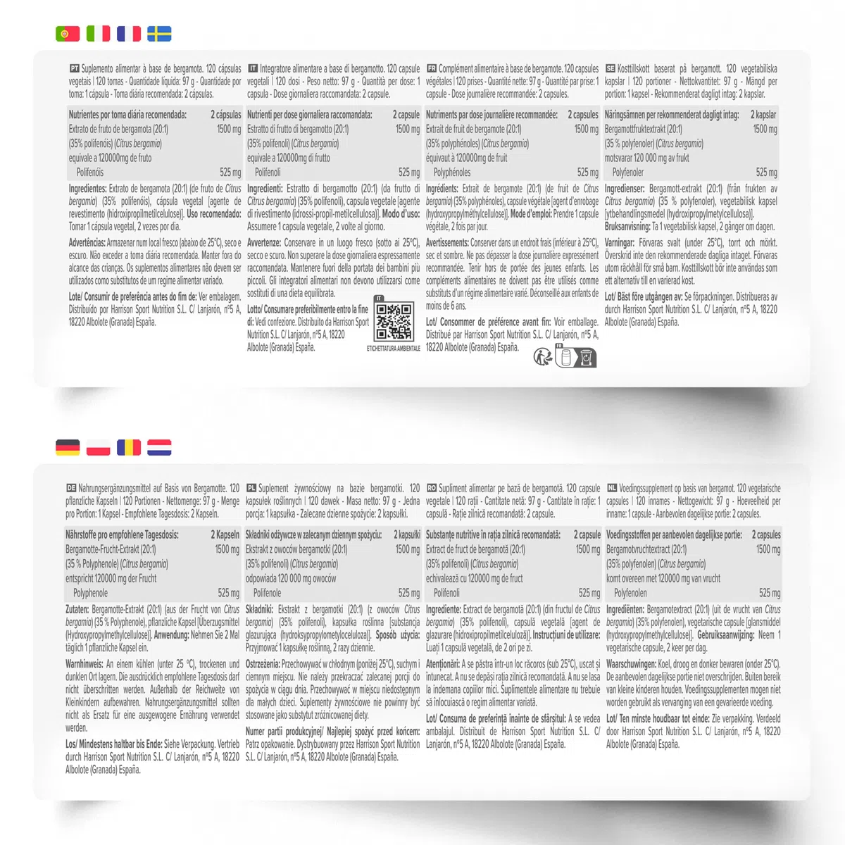 HSN Extrait de Bergamote 1500 mg (35% Polyphénols) par Portion Quotidienne | 120 Gélules Végétales | Extrait 20:1 | 30000 mg Citrus bergamia (équivalent fruit) | Sans OGM, Végan, Sans Gluten