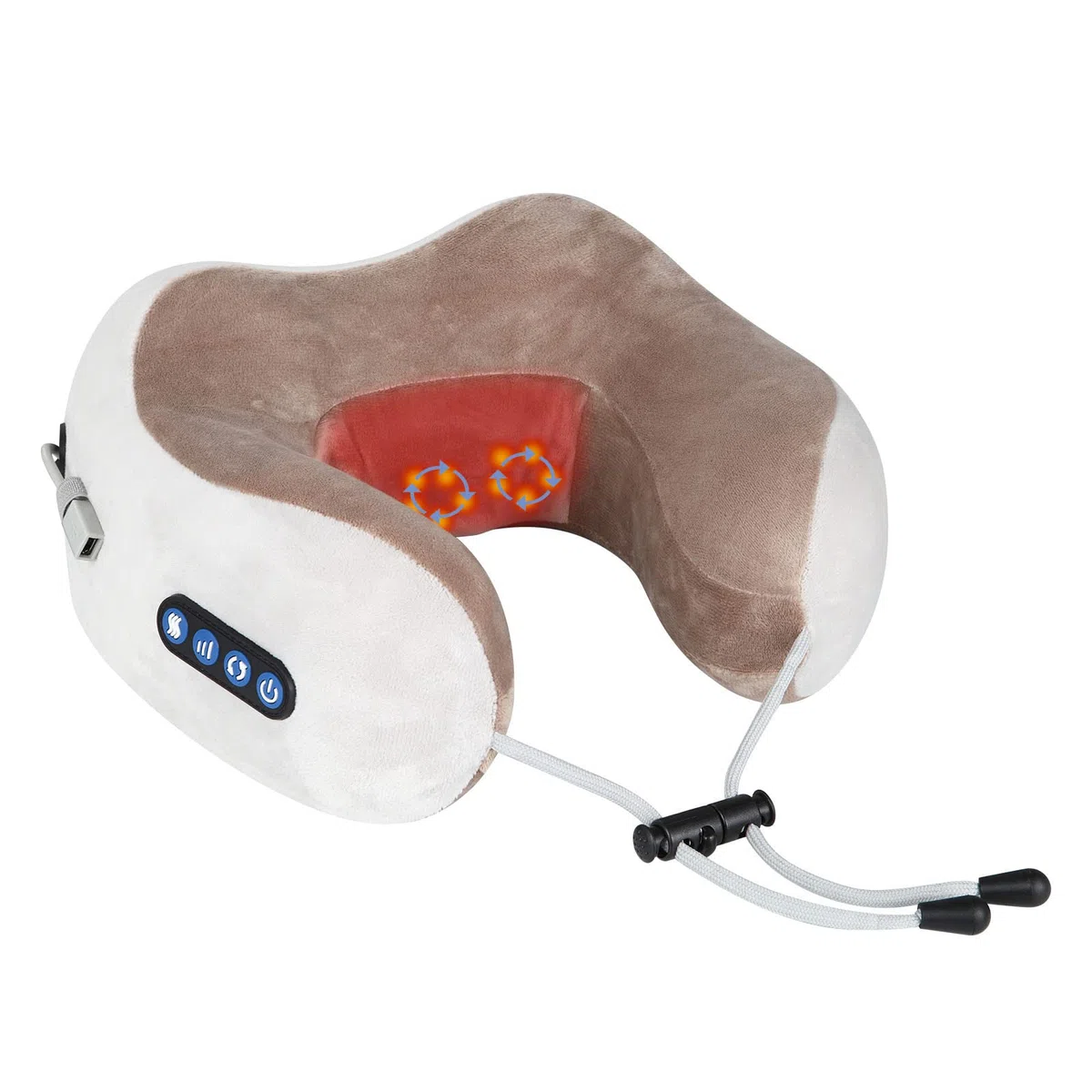 Masseur Cervical et Cou, ADURI Masseur Cervical avec Fonction Chauffage, 3 Niveaux de Force & 3 Modes, Coussin de Massage Électrique pour les Cervicales Douloureuses, Rechargeable par USB