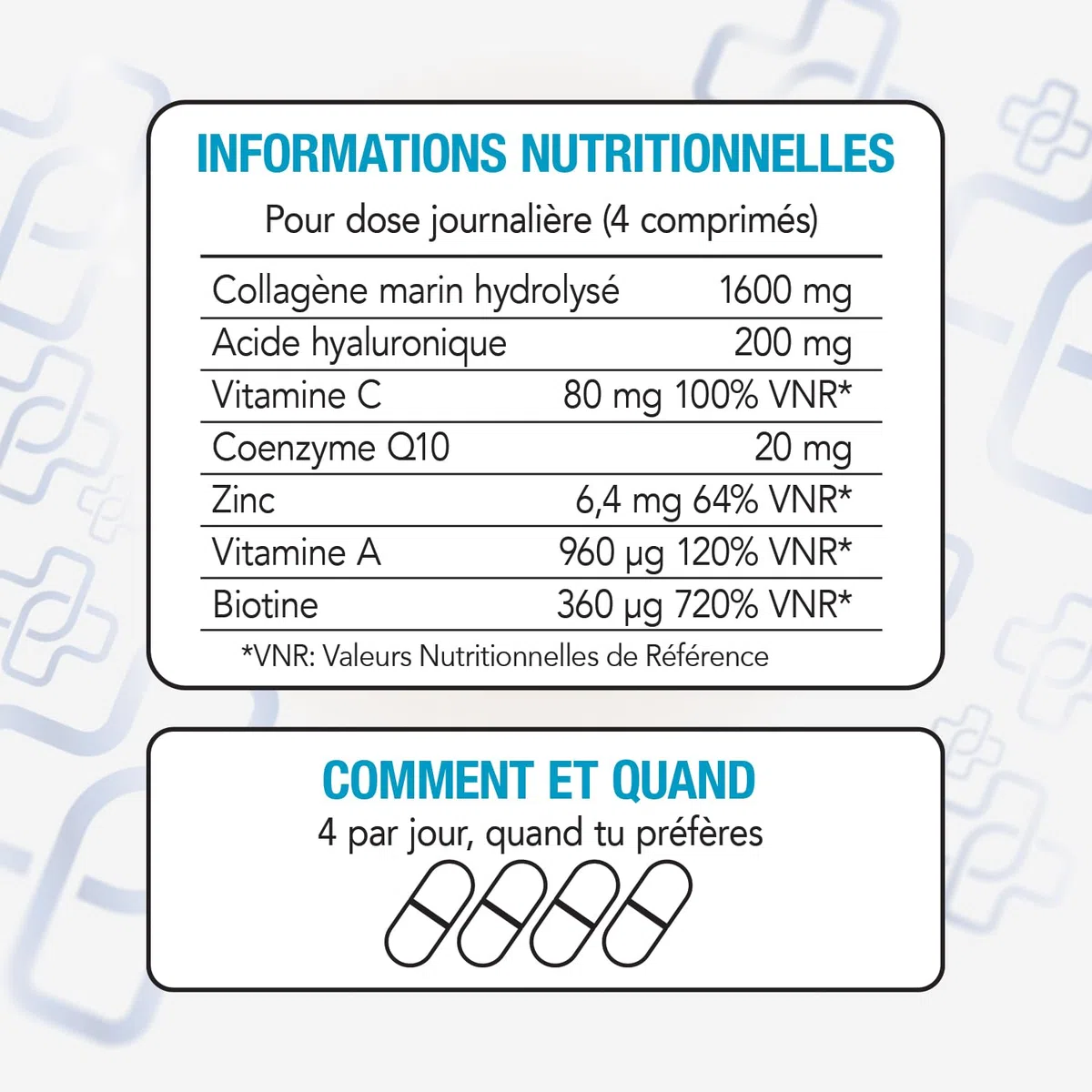Collagène Marin Acide Hyaluronique PiùLife – 2000 mg Collagène Hydrolysé Type 1, Vitamine C, Biotine, Zinc, Q10 – 240 Comprimés – Peau, Cheveux, Articulations