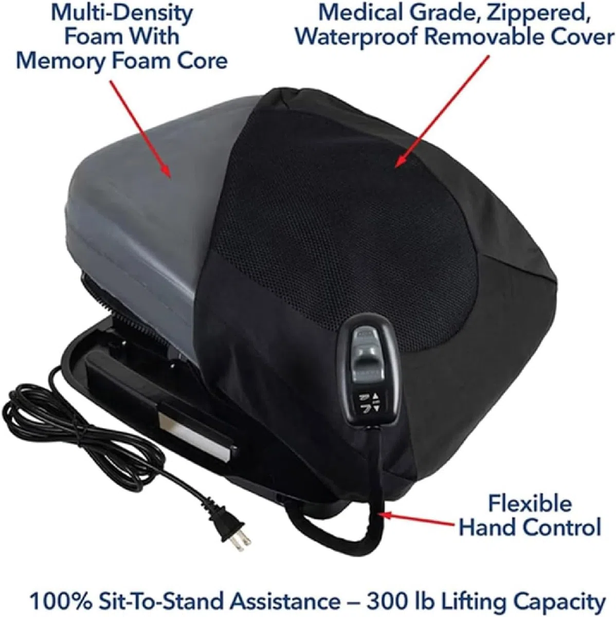 Coussin Releveur SièGe Daide Uplift éLectrique Portable pour Fauteuil Soutien Canapé Personnes âGéEs Dispositif D'Assistance