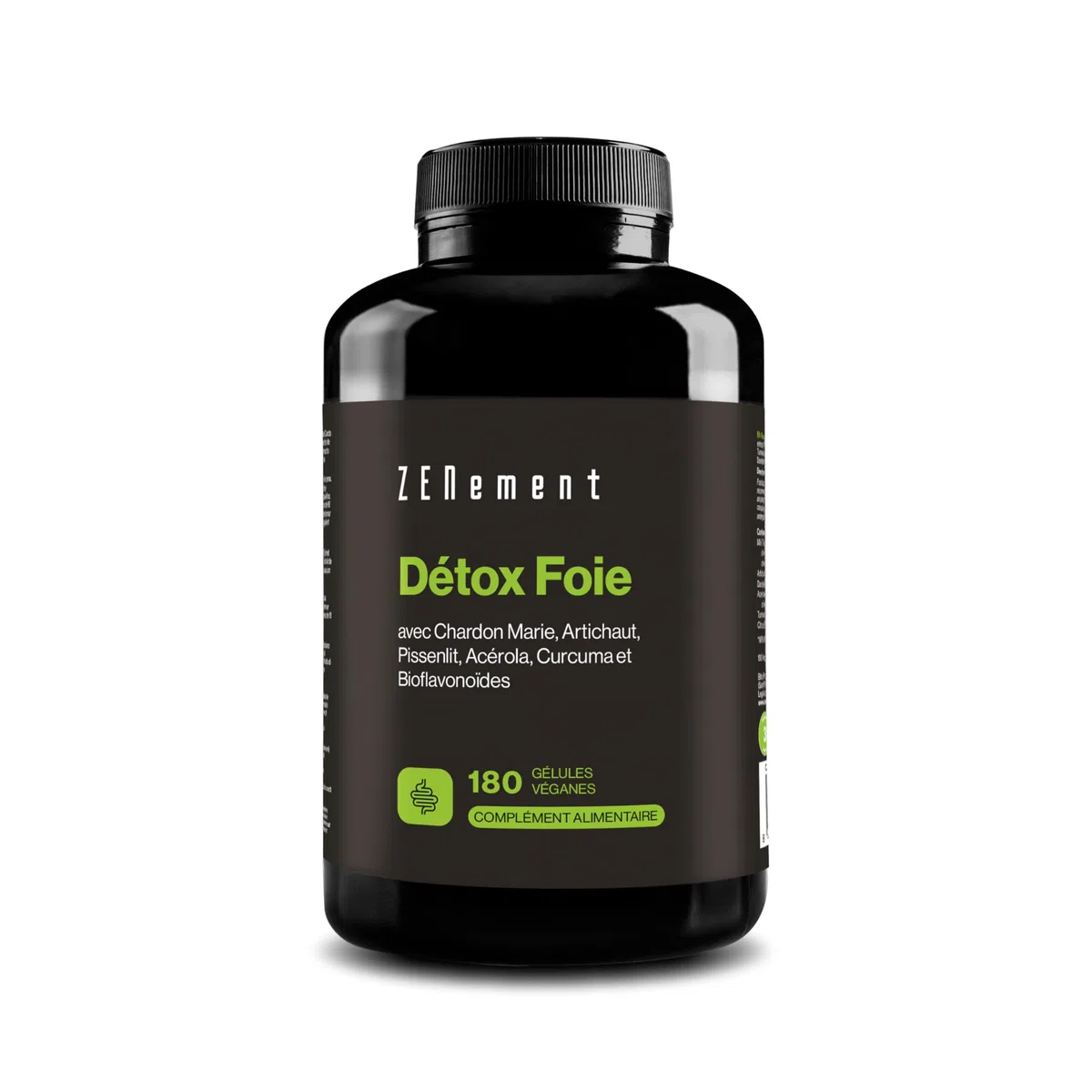 Chardon-Marie, Artichaut, Curcuma, Pissenlit et Bioflavonoïdes - Complément Alimentaire Detox Foie avec Vitamine C Naturelle qui Contribue à la Protection Cellulaire - 180 Gélules Véganes – Zenement