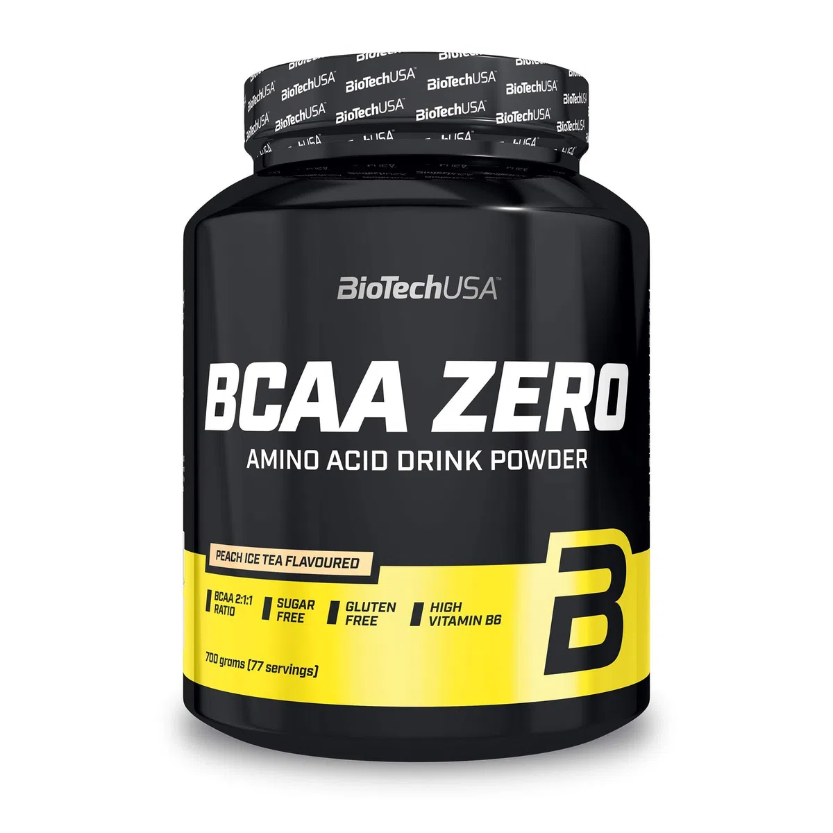 BioTechUSA BCAA Zero | Acides aminés essentiels en poudre | 6g BCAA avec L-Leucine instantanée | Vegan | Sans sucre, sans lactose, sans gluten, 700 g, Thé glacé à la pêche | Avec L-glutamine | Sans sucre | Formule d'acides aminés en poudre pour préparer d
