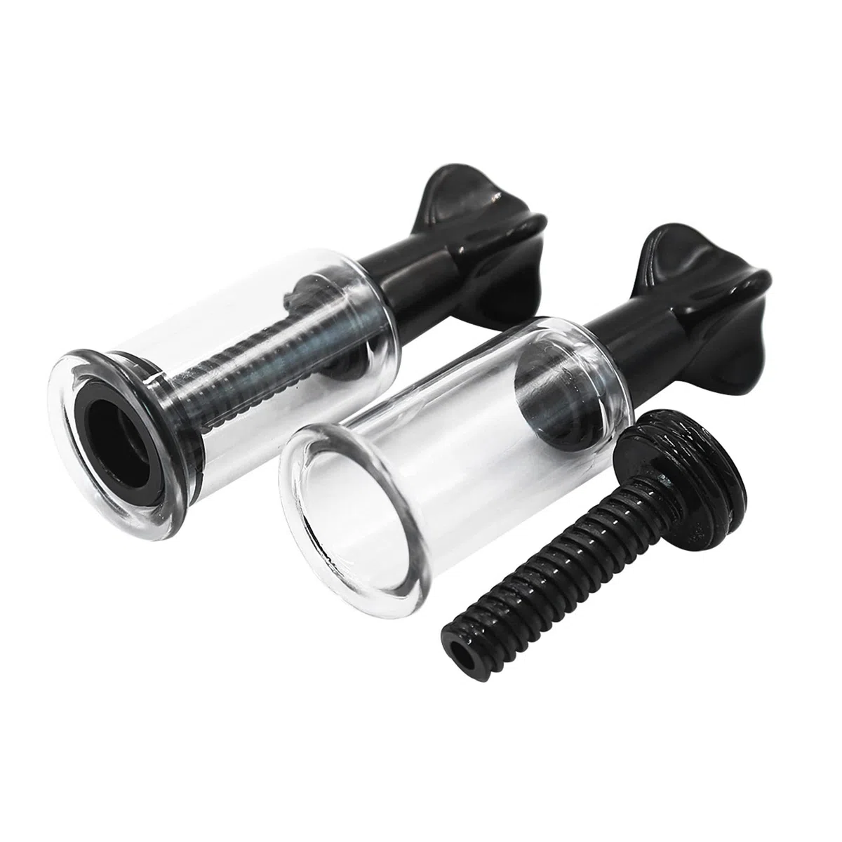Ventouse de mamelon extra forte 3 tailles disponibles Ventouse de mamelon Stimulation mammaire Jouet sexuel transparent et visible Clitoris Sucker Tire-lait pour femmes couples (le noir, M)