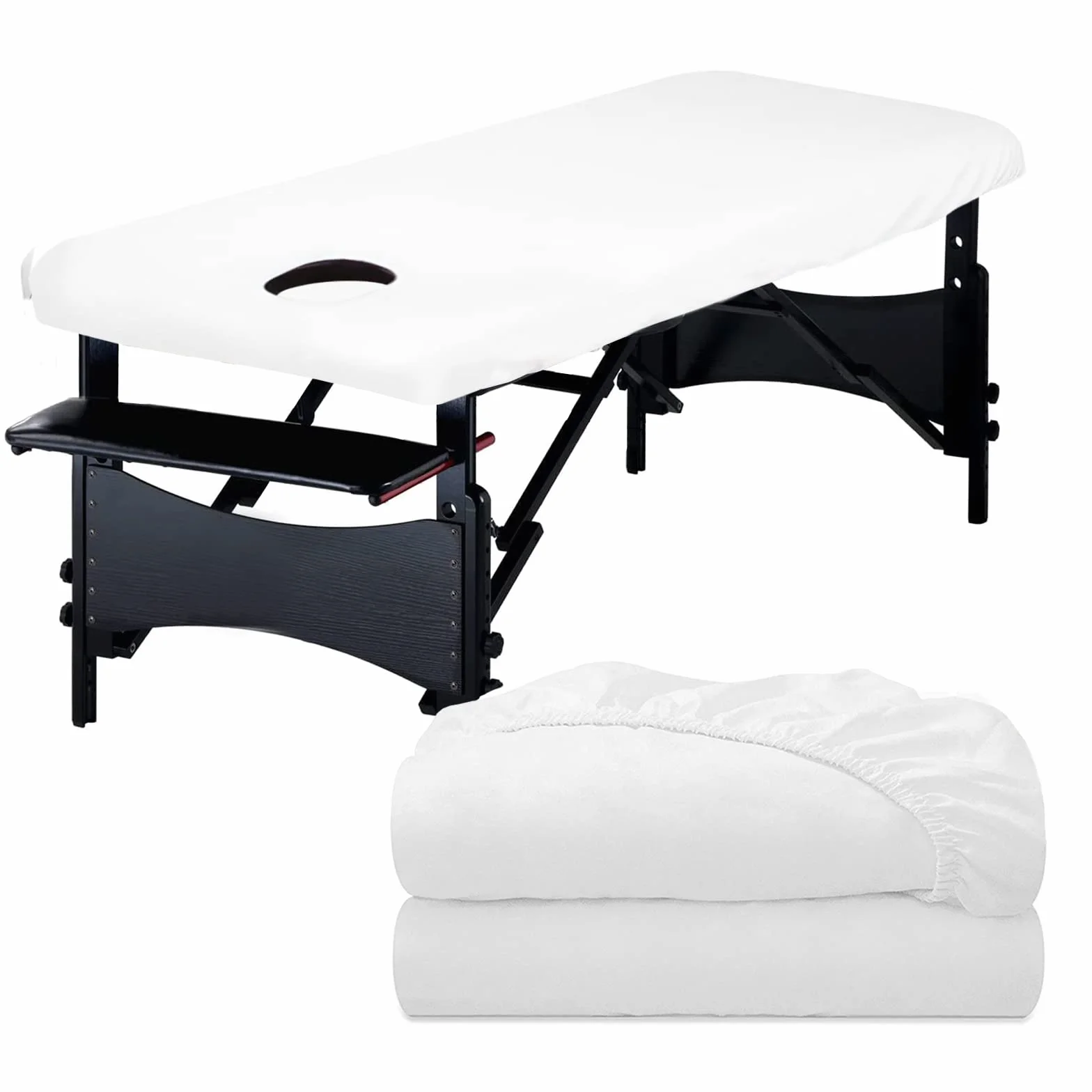 Lot de 2 Housse Table Massage Lavables, Eqivei drap housse table de massage Imperméables, Résistantes à l'huile Housses de Protection pour lit de Massage 80 x 190 x 12 cm