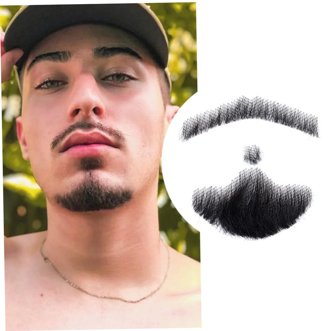 Faux Hommes Barbe de la Barbe réelle Moustache Moustache Barbe la Vie comme la Moustache de Vraie Cheveux Fausse Moustache pour l'homme, Vie comme la Moustache de Vraie Cheveux