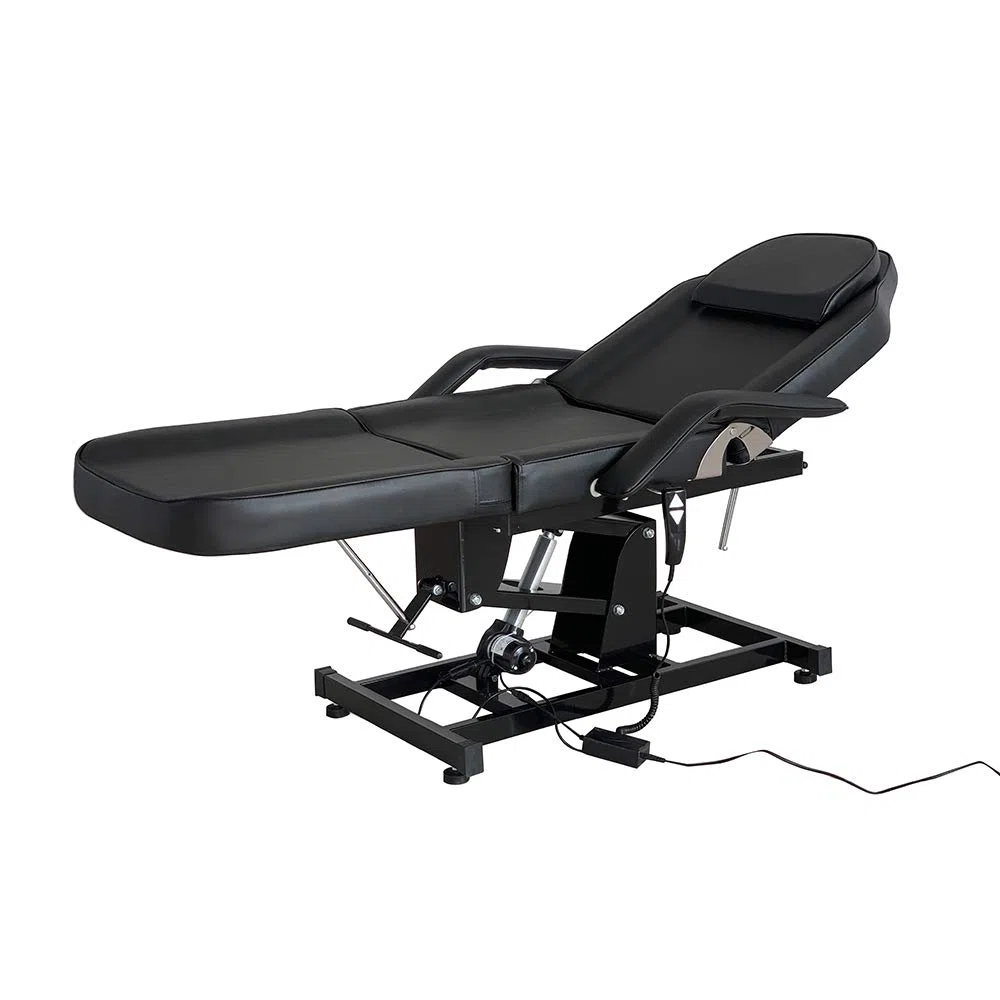 Table du Massage Réglable Lit du Massage Pliante Electrique en Cuir PU pour Salon Professionnel et Maison, 82 cm (L) x 180 cm (l) x 63-87 cm (H) (Noir)