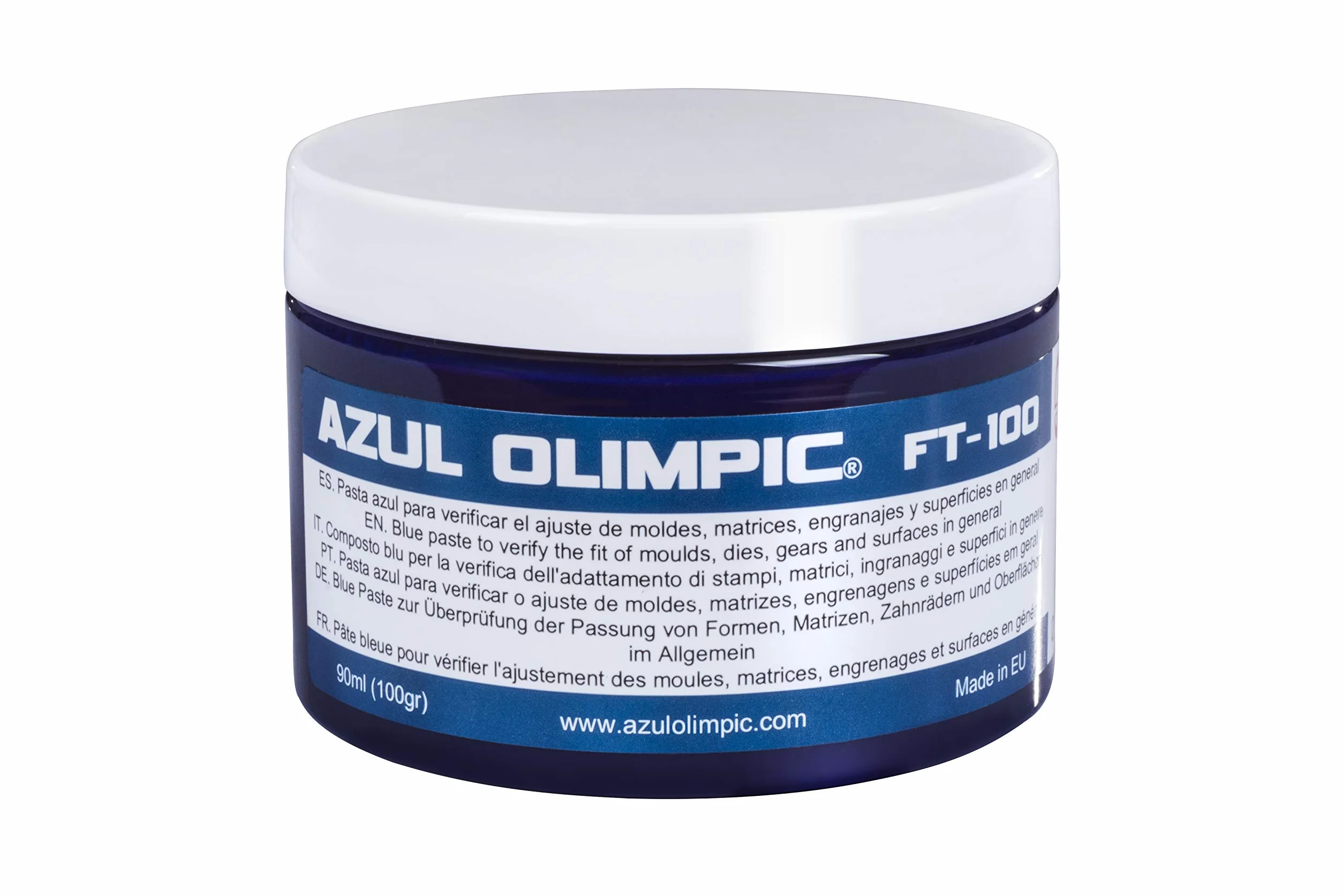 Pâte liquide bleue pour vérifier l'ajustement des molues et matrices Azul Olimpic FT-100 (1x100g)