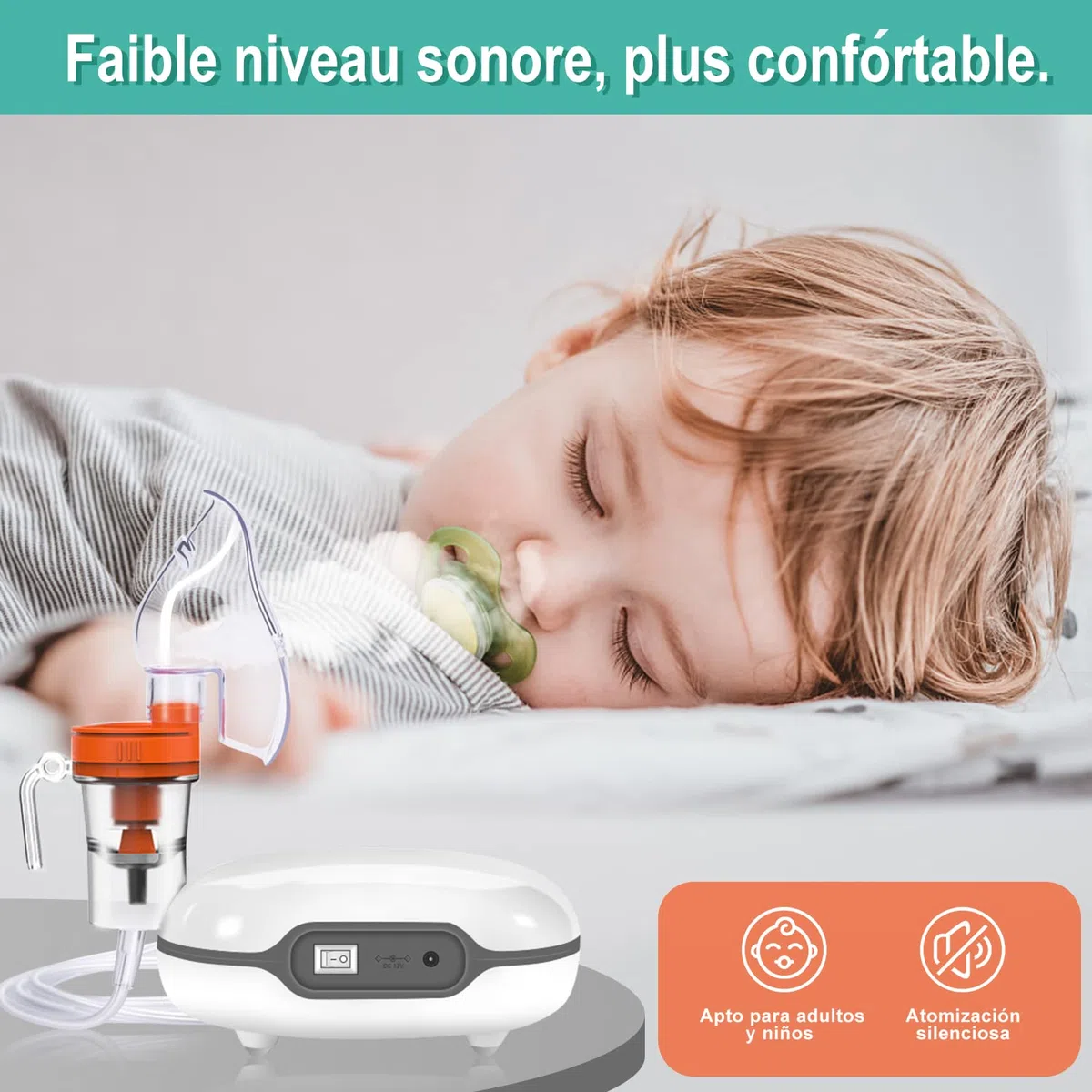 Nébuliseur à Compresseur, Ultrasonic Inhalateur Vapeur,Aérosol Portable Nébuliseur Inhalateur, Pour le Traitement des Maladies Respiratoires Telles, Convient aux Adultes et aux Enfants.