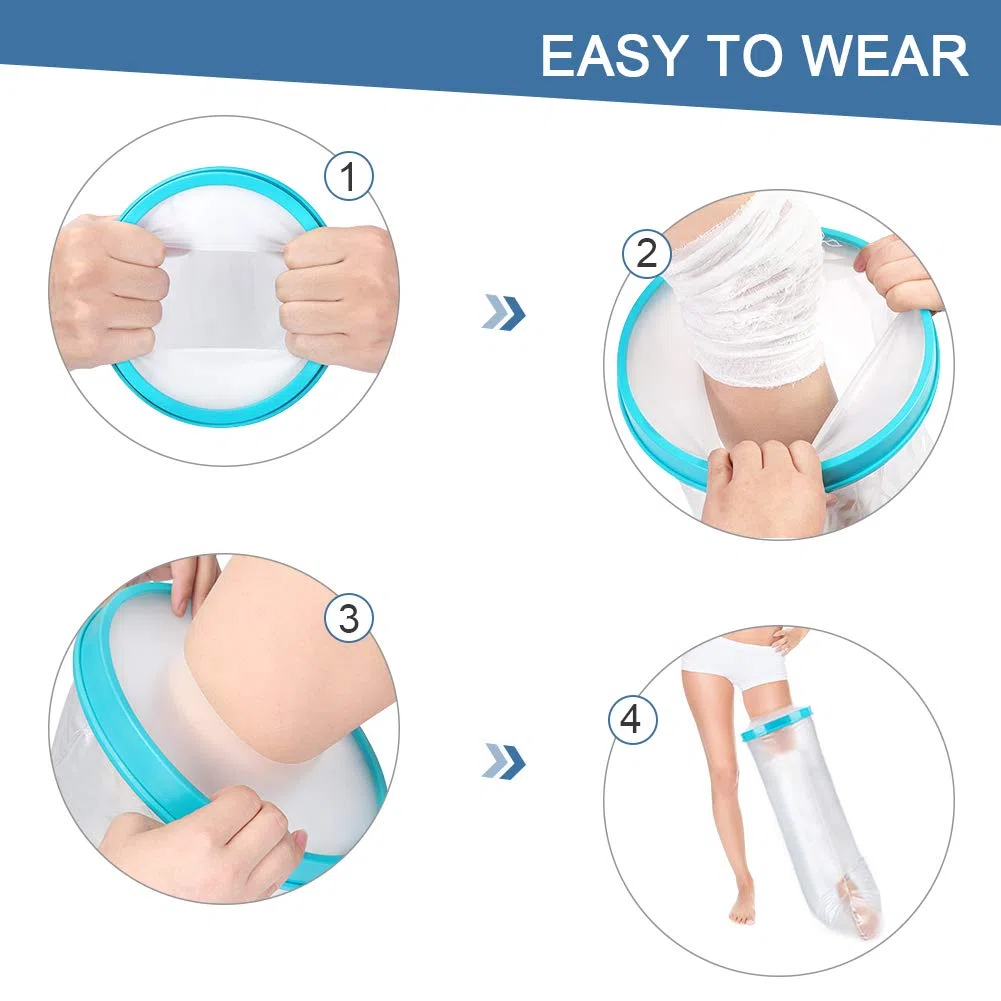 Yosoo Health Gear Housse de Protection Imperméable de Jambe, Imperméable de Plâtre de jambe, Protège-plâtre Jambe pour Adulte pour Le Bain, Maintien au Sec du Bandage 104cm