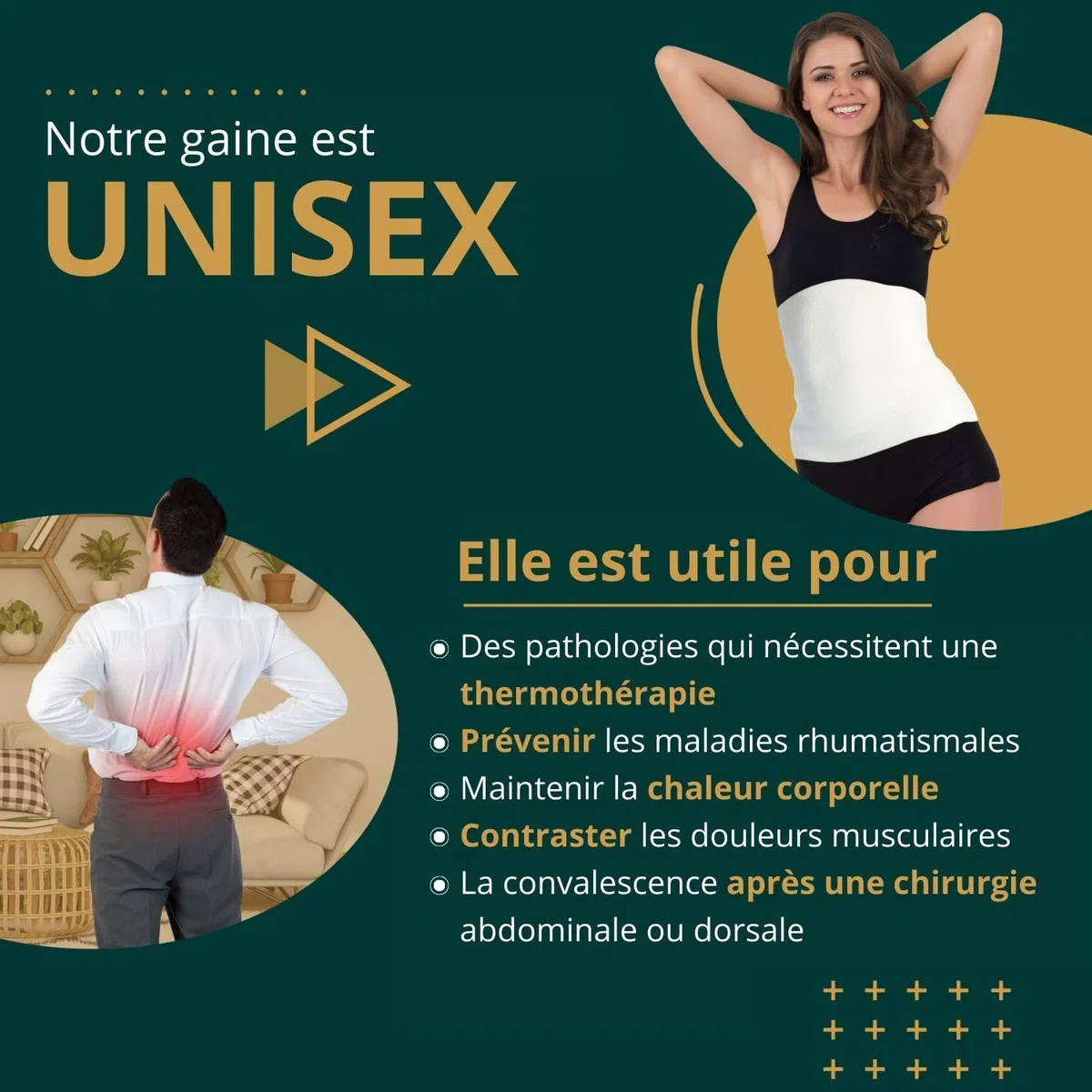 Easy8 – S Ceinture Lombaire Homme Femme en Laine, Ceinture Abdominale Homme Femme, Gaine, Mal de Dos, Elastique, Ventrale, Thermique, Pancera