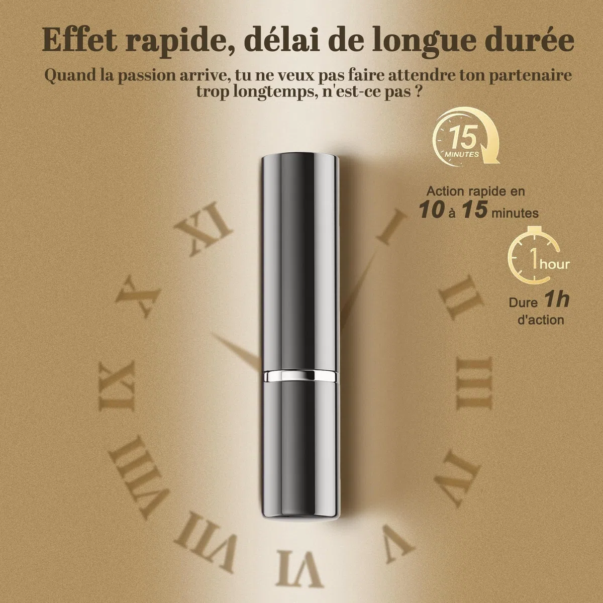 Spray Retardateur Éjaculation Homme – Action Rapide, Spray Désensibilisant Pour Durer Plus Longtemps au Lit, Intensifie le Plaisir Des Deux Partenaires, Discret et Nomade, 5 ml