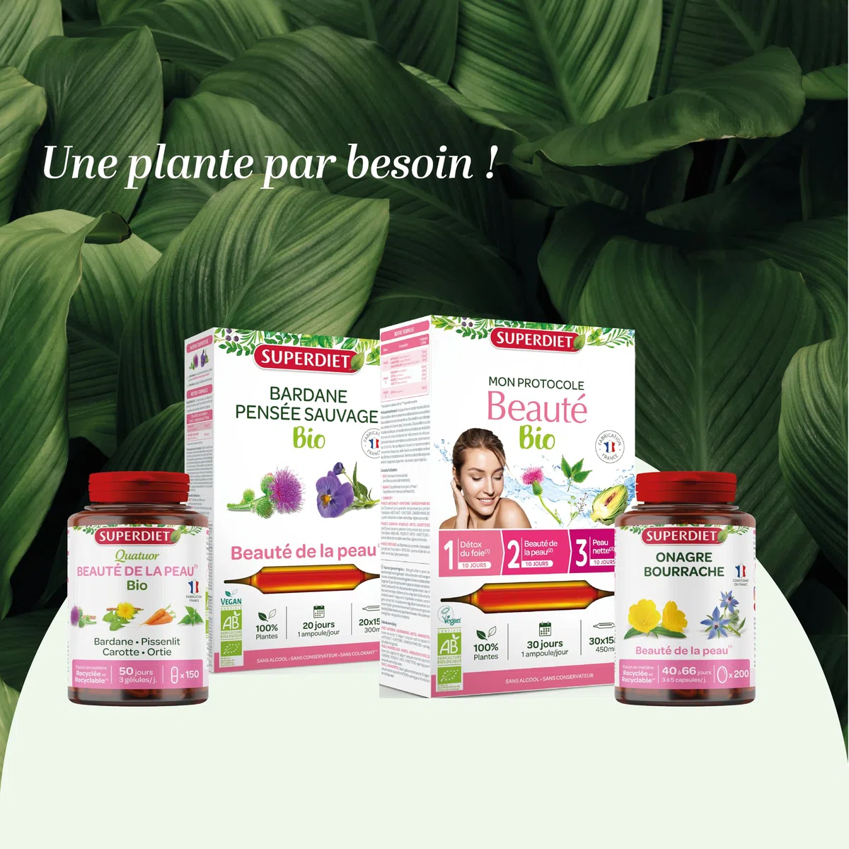 SUPERDIET –HUILE D'ONAGRE BOURRACHE – Beauté de la peau – Phytothérapie – Conditionné en France – 200 capsules