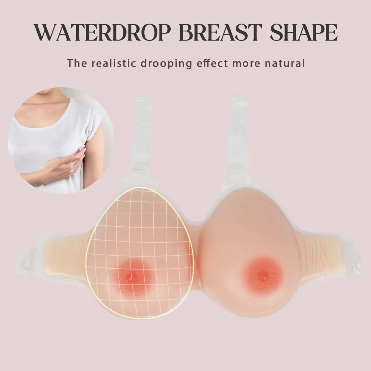 Windsleeping Winsleeping Prothèse Mammaires en Silicone avec Sangle Faux Seins sans Soutien-Gorge Faux Seins avec Bretelles pour Mastectomie et Travesti