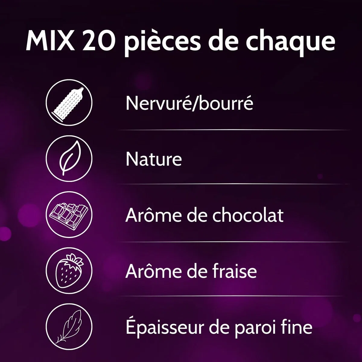Vibratissimo - préservatifs Mix extra lubrifiés pour des sensations pures et naturelles - Paquet de 100