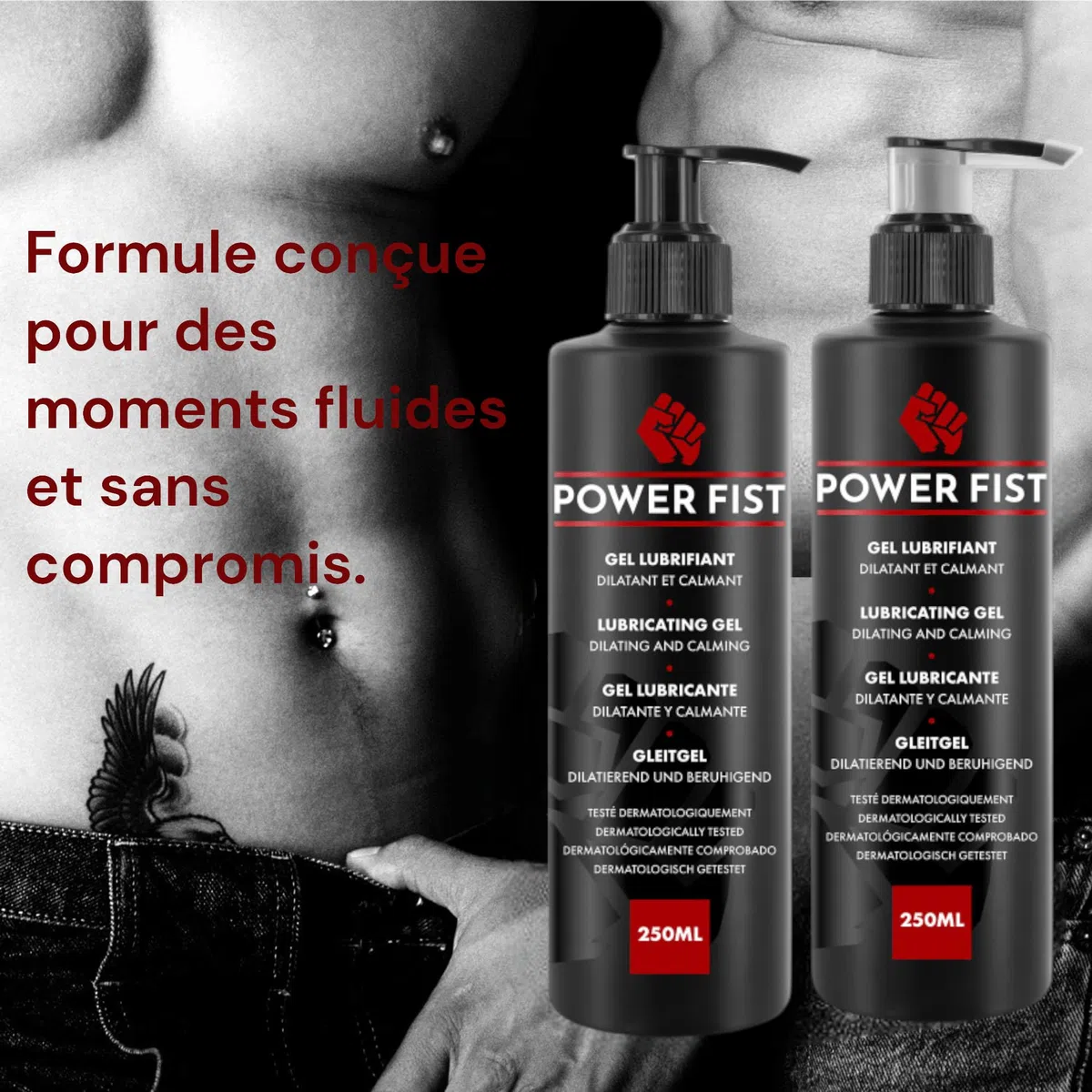 Power Fist Lubrifiant 250ml – Ultra Glisse Spécial Fortes Dilatations | Confort Longue Durée, Compatible Jouets & Préservatifs | Formule Sûre, Hypoallergénique, Base Eau