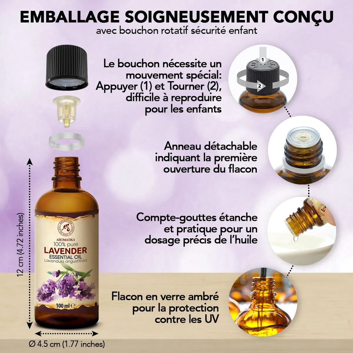 Huile Essentielle De Lavande 2x100 ml - Lavandula Angustifolia - pour Diffuseur et Lampe Aroma - le Savon et les Bougies - Parfums d'Intérieur - Arôme frais - Aromathérapie