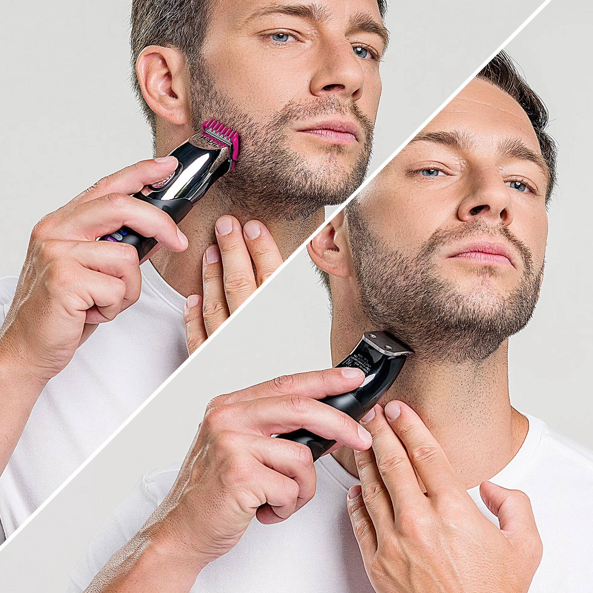 Wahl Tondeuse à barbe Colour Trim - Peignes de guidage innovants à code couleur - 240 minutes d'autonomie - Chargeur USB - Idéal pour la salle de sport et les voyages - Lames affûtées avec précision