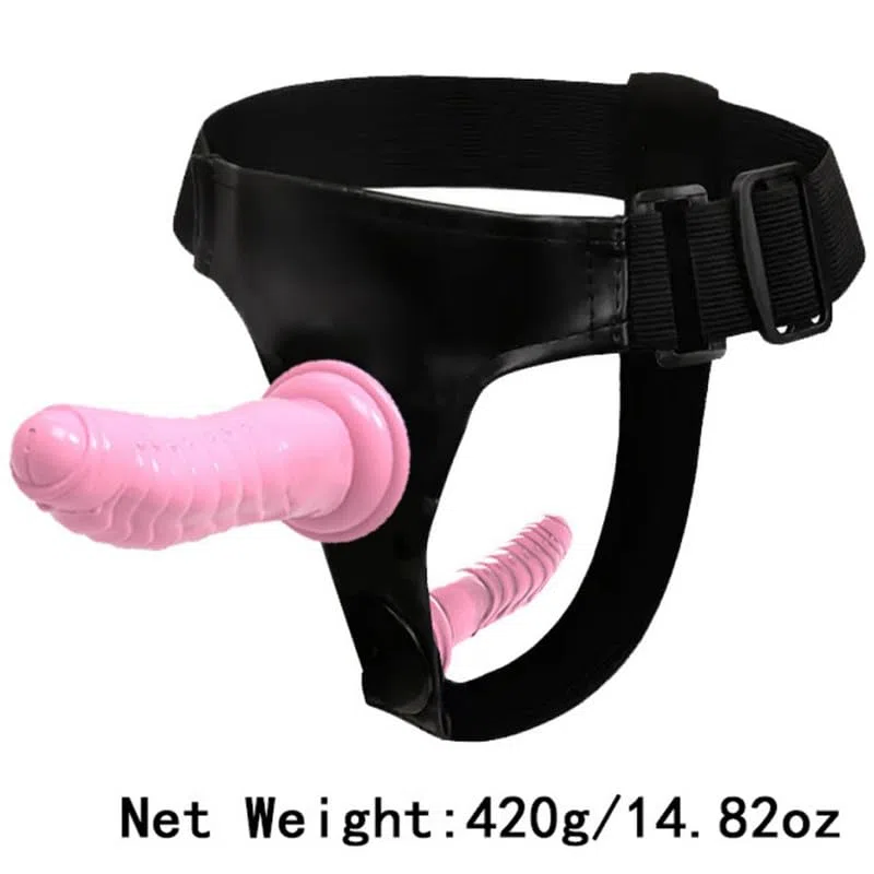 Ceinture Sportive D'EntraîNement RéGlable FéMinine De Nouveauté avec Tige en Silicone à Double TêTe, Appareil Sexuel IntéRieur, Confortable à Porter, Cadeau De Couple (Rose)