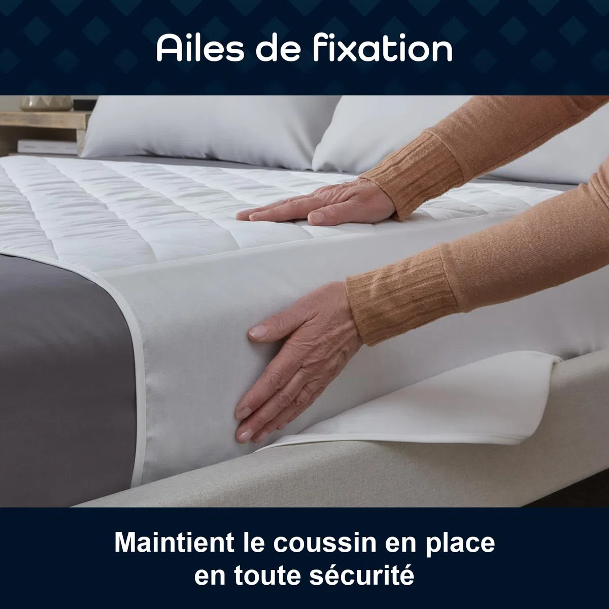 Alèse de lit imperméable à ailettes GuardedSleep | Alèse de lit Lavable de première qualité pour Adultes ou Enfants souffrant d'incontinence | Convient aux Lits Doubles et aux Grands Lits, alese