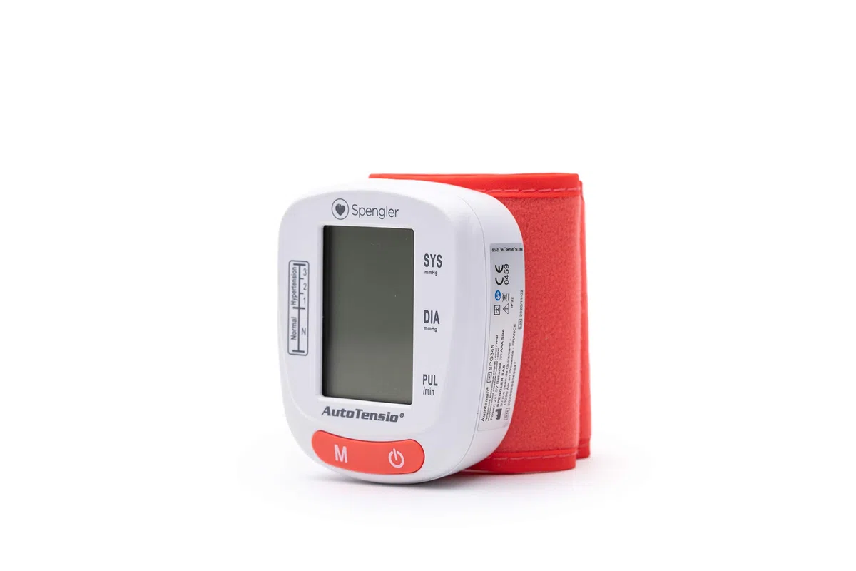 Tensiomètre Poignet SPENGLER Autotensio, Tensiomètre Electronique Poignet pour Automesure, Facile d’Utilisation, Mobile, Précis et Fiable (Rouge Corail)