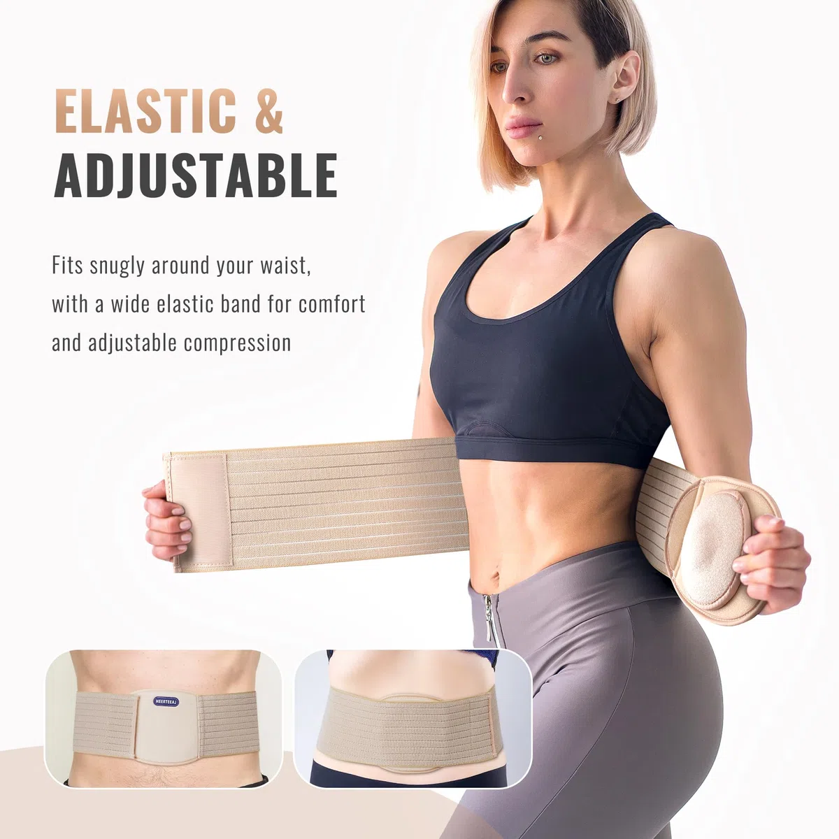 Hernie ombilicale | hernie abdominale pour hommes et femmes | attache de hernie ombilicale de type nombril avec 1 coussin de compression de hernie | ventrale, ceinture de soutien postopératoire