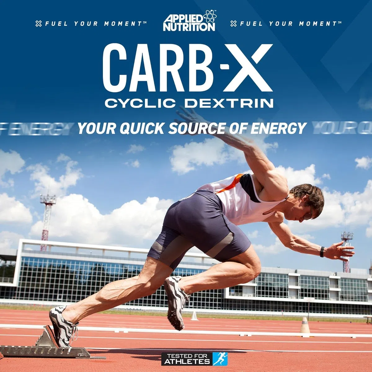 Applied Nutrition Carb X Glucides de Dextrine Cyclique en Poudre Hautement Ramifiés, Poudre Intra et Post-Entraînement, Végans, sans Gluten, sans Sucre, 48 Portions (1.2kg, Fruit Burst)