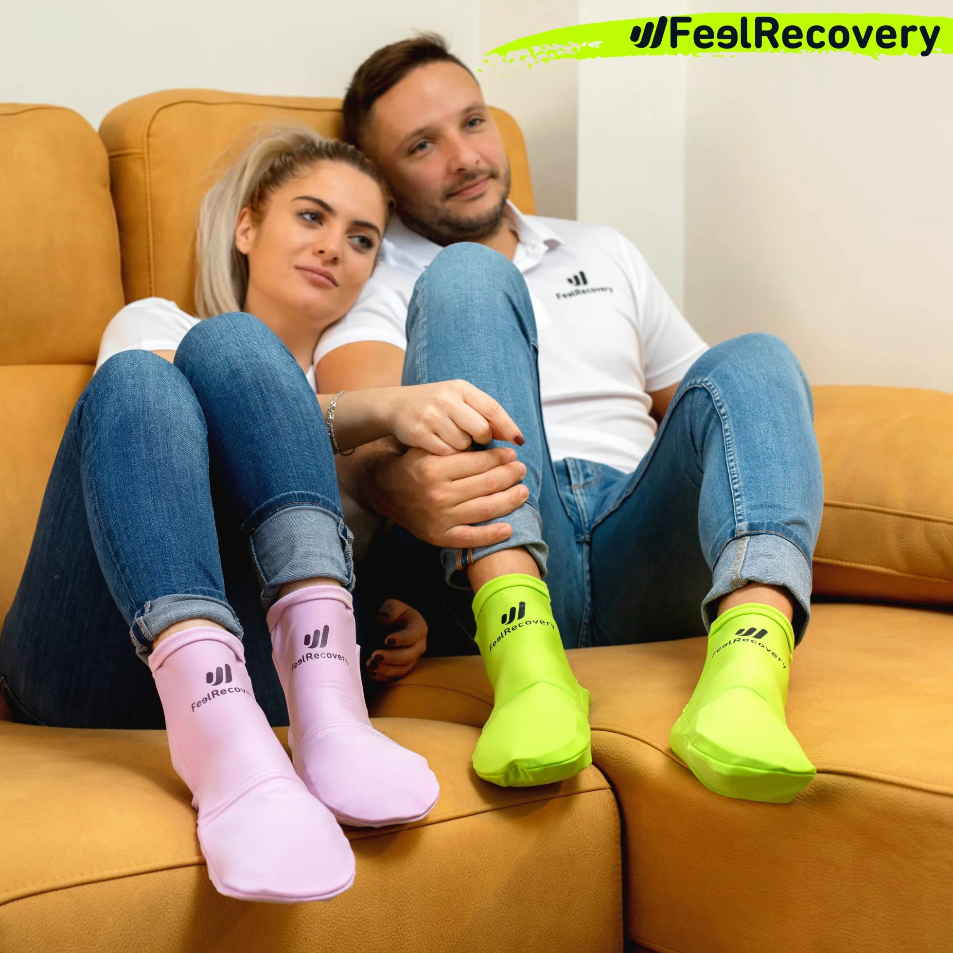 Chaussettes Rafraichissantes pour Pieds & Cheville - Chaussettes Gel Refrigerante pour Thérapie Chaud & Froid - Douleur au Pied, Neuropathie & Fasciite Plantaire (L/XL, Rose)
